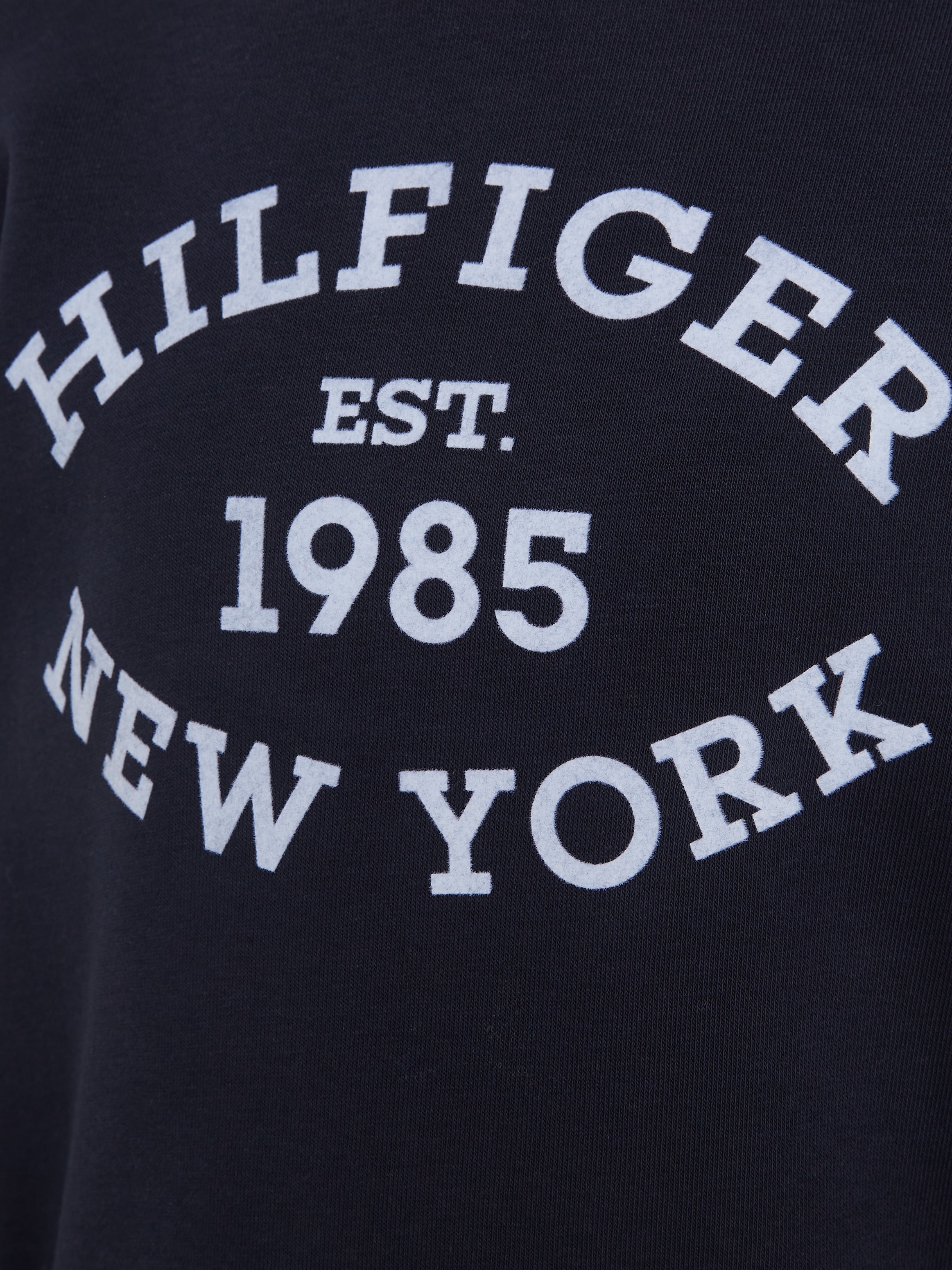 Tommy Hilfiger Sweatshirt »MONOTYPE FLOCK REG SWEATSHIRT«, mit Frontprint; Rundhals, Langarm