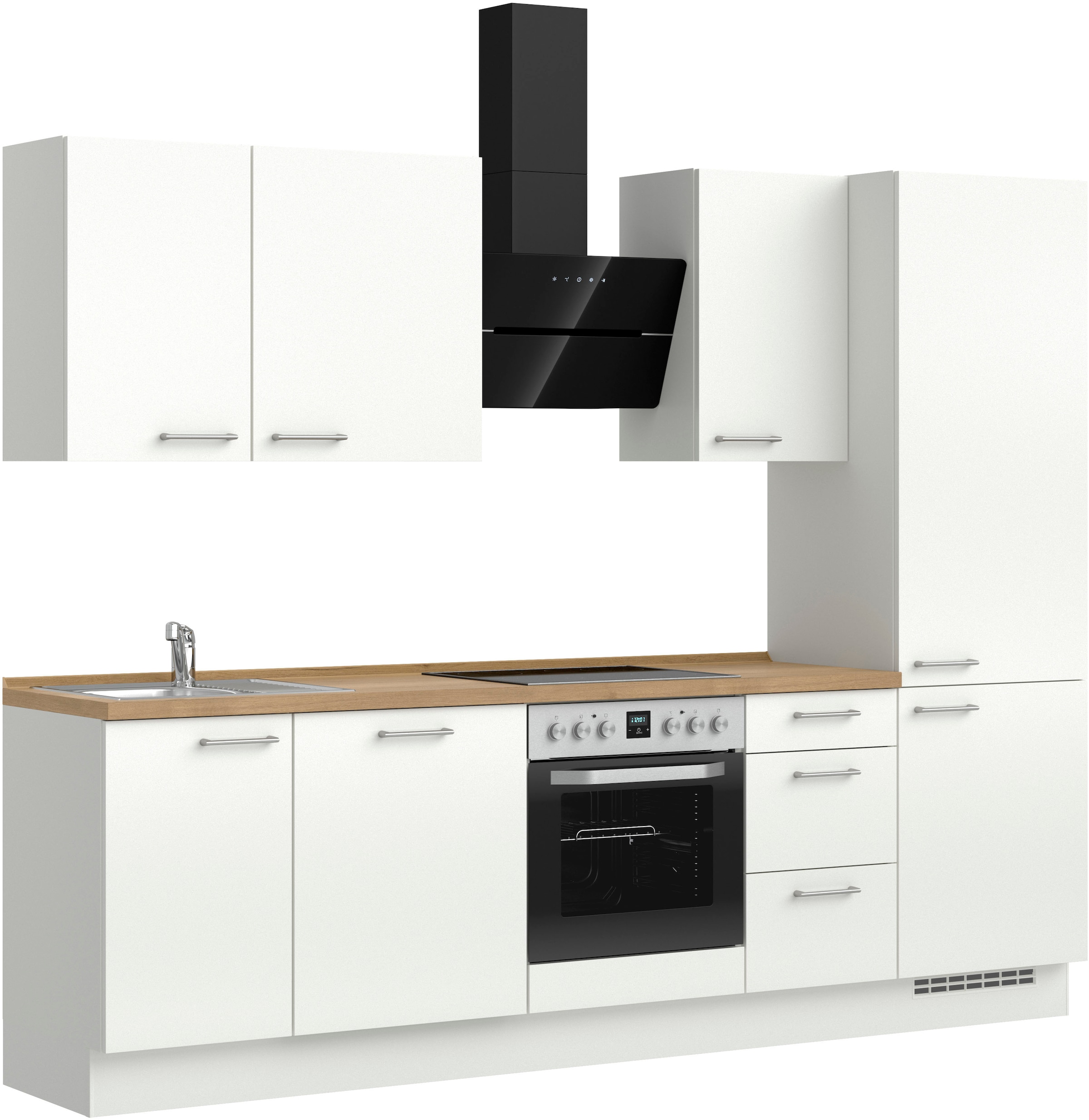 nobilia® Küchenzeile »"Laser II"«, vormontiert, Ausrichtung wählbar, Breite 270 cm, wahlw. mit E-Geräten