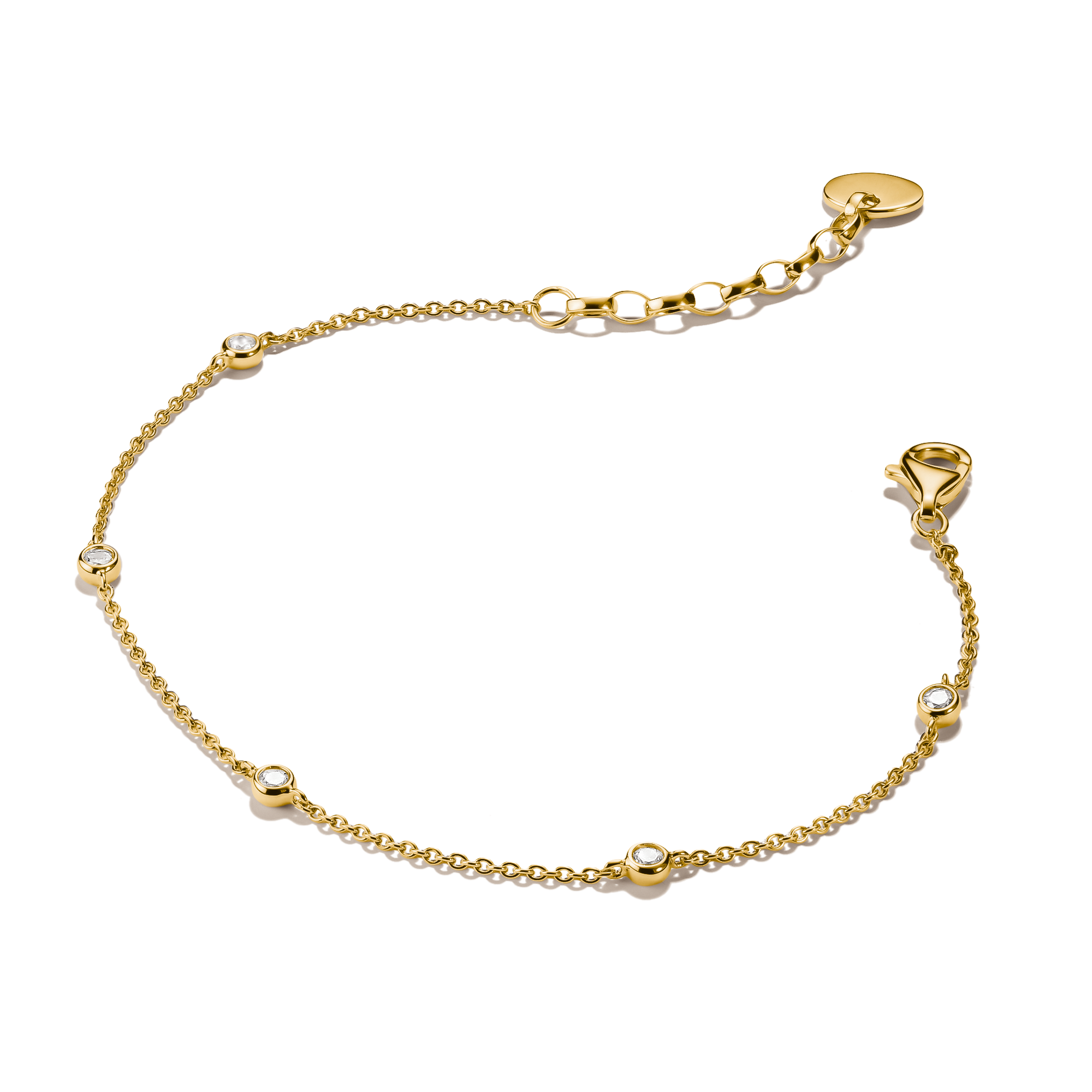 THOMAS SABO Armband »Armband gelbgoldfarben mit Perlen« mit Zirkonia (synth.)