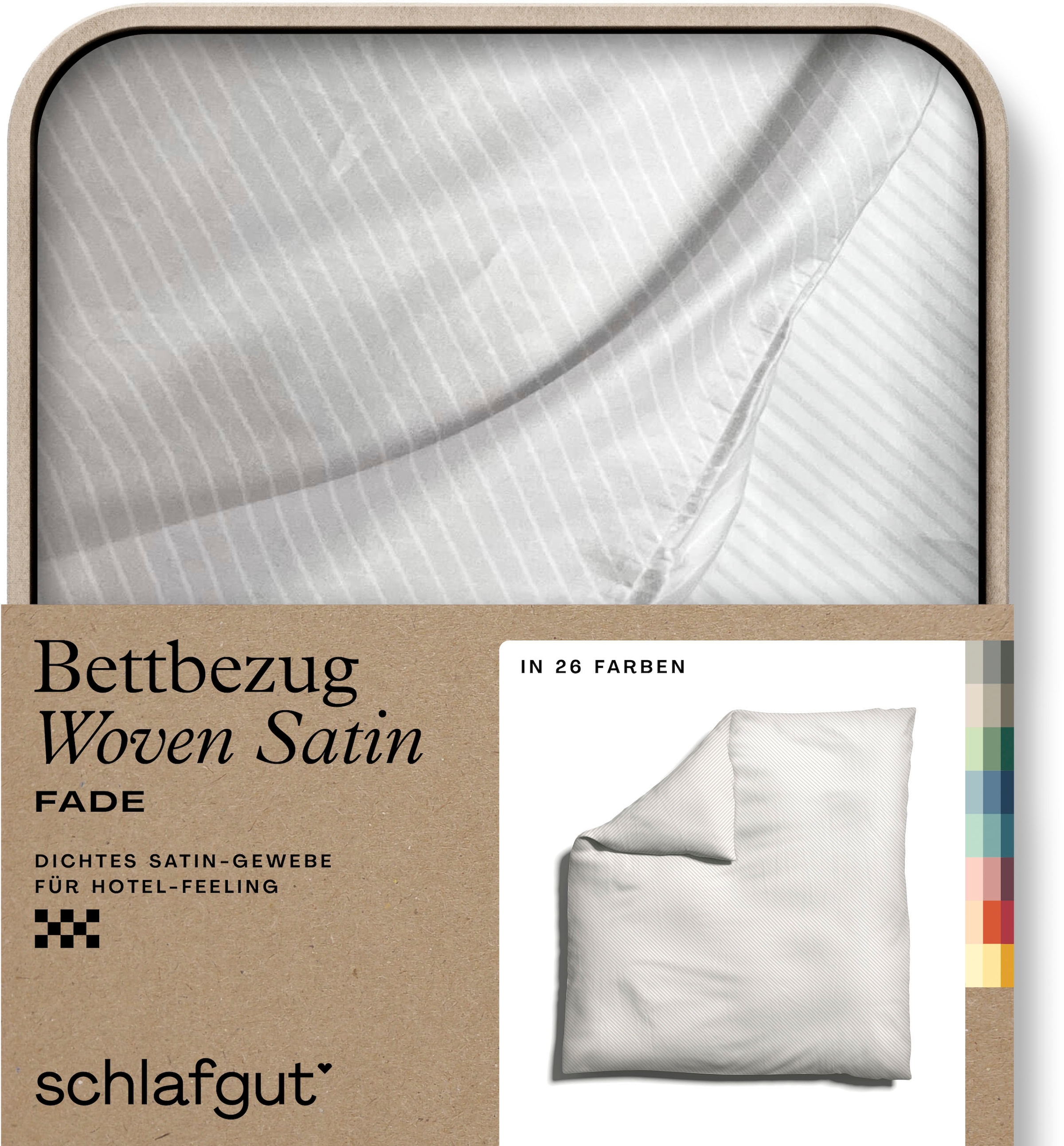 Schlafgut Bettbezug »Woven Satin Fade mit feinen Streifen«, (1 St.), mit Farbverlauf, Mix & Match: passender Kissenbezug erhältlich