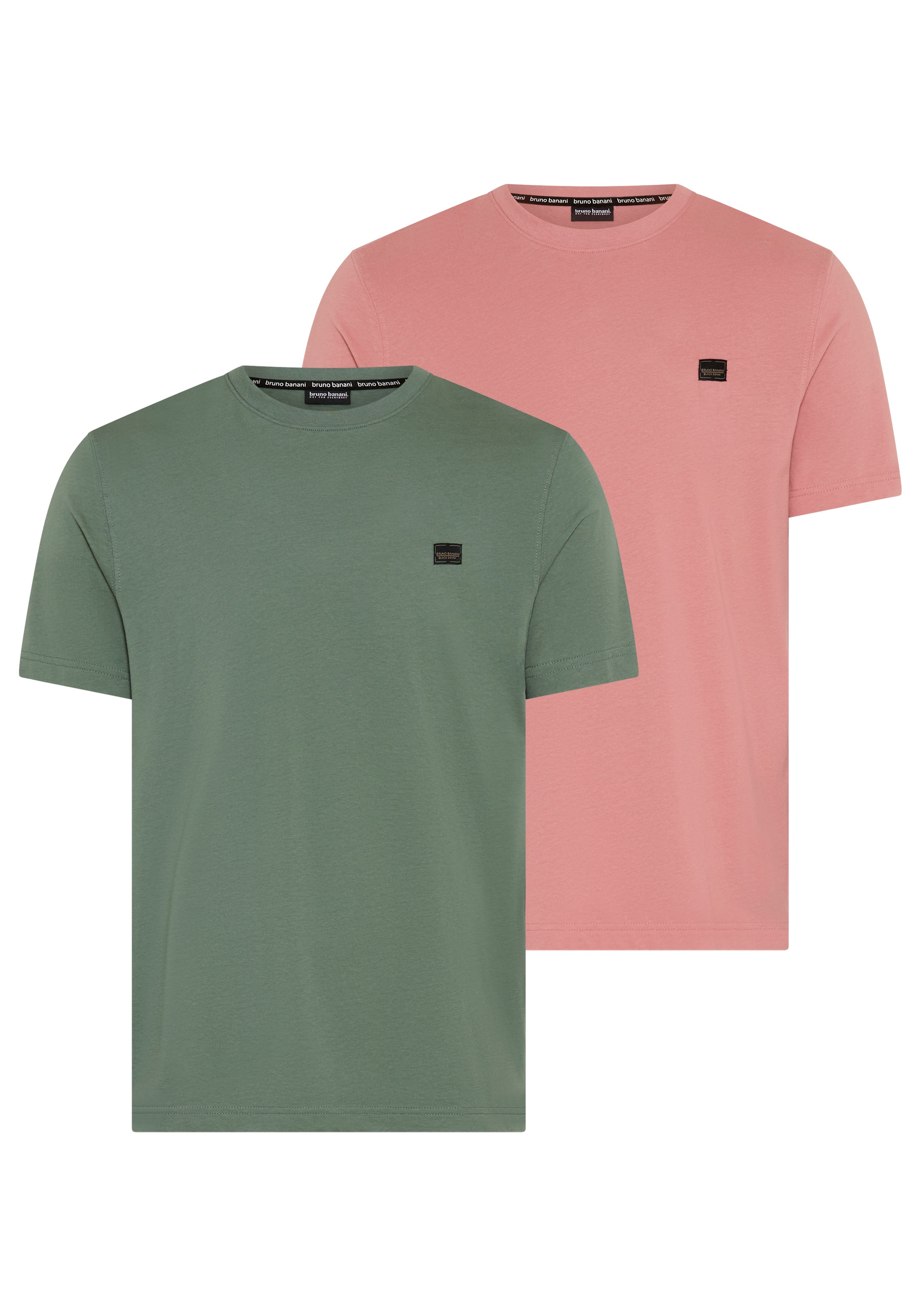 Bruno Banani T-Shirt "Doppelpack" Set, 2 Komfortable modern Basic-Shirts im praktischen 2er-Pack
