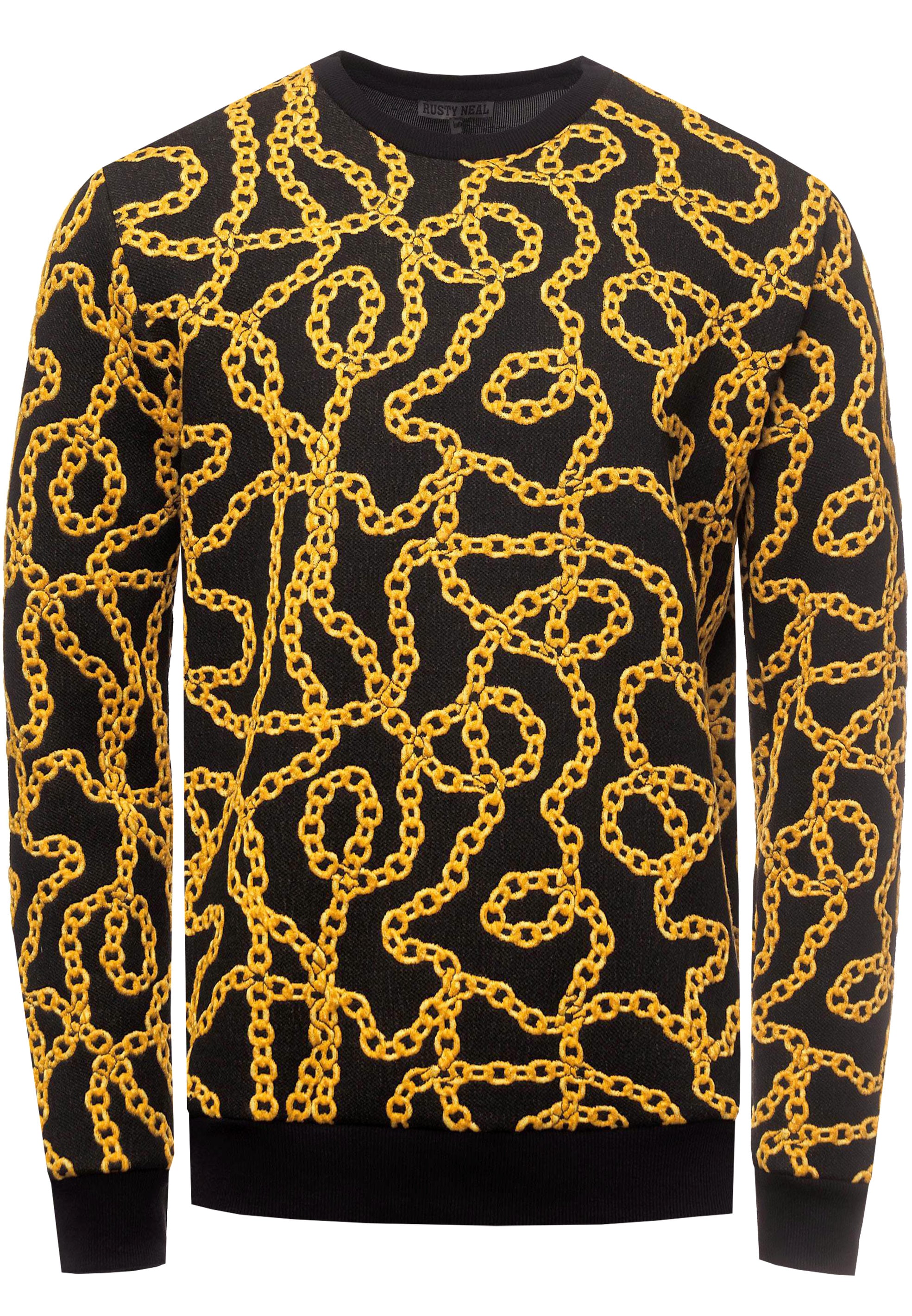 Rusty Neal Strickpullover, mit ausgefallenem Muster