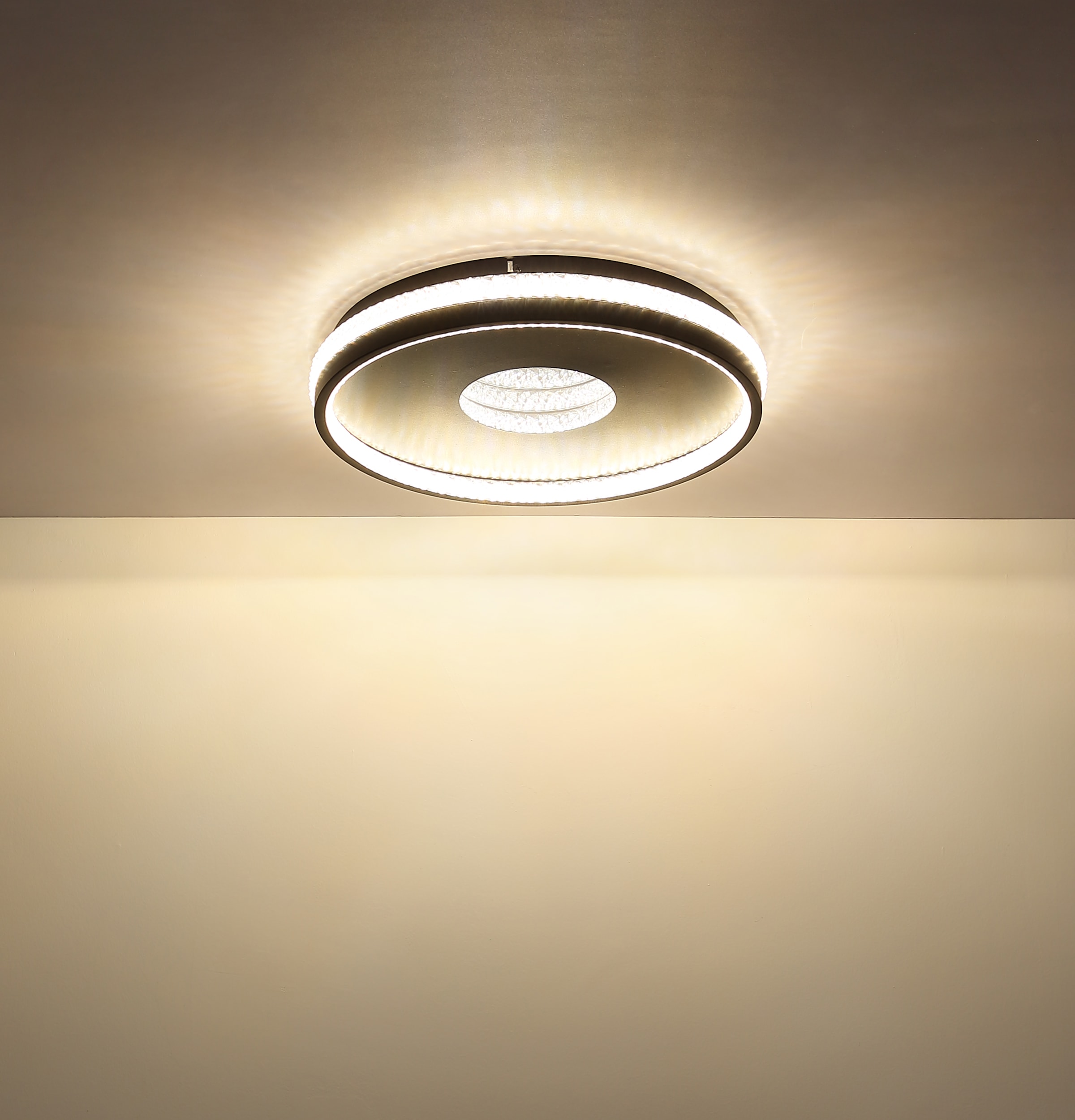 GLOBO LIGHTING Deckenleuchte »SHIRLEY« LED-Modul 1 Stk. Wohnzimmer-Deckenleuchte schwarz, LED dimmbar, 3D-Effekt