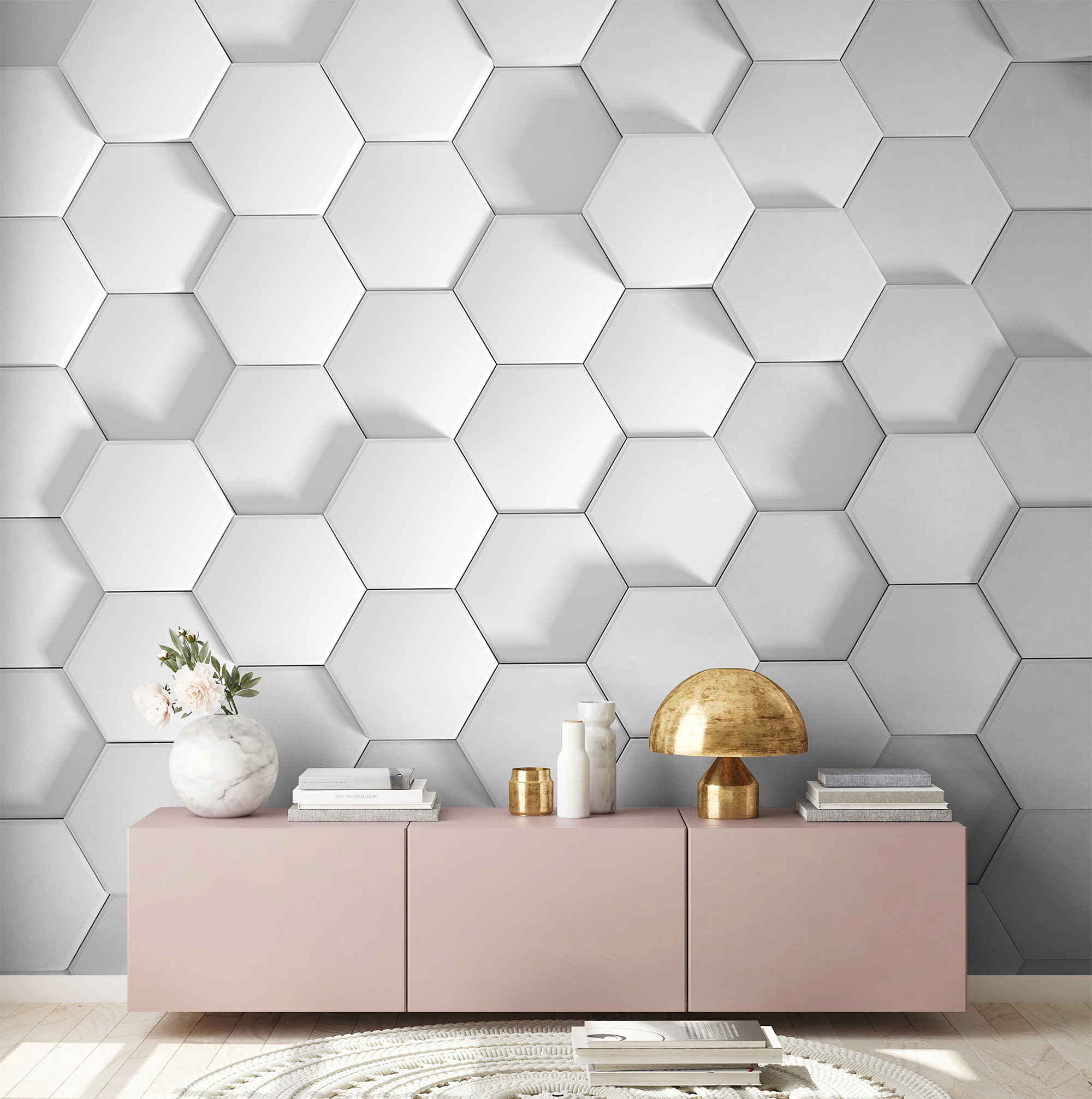 living walls Fototapete »Designwalls Honeycomb 1«, Vlies, Wand, Schräge, Decke
