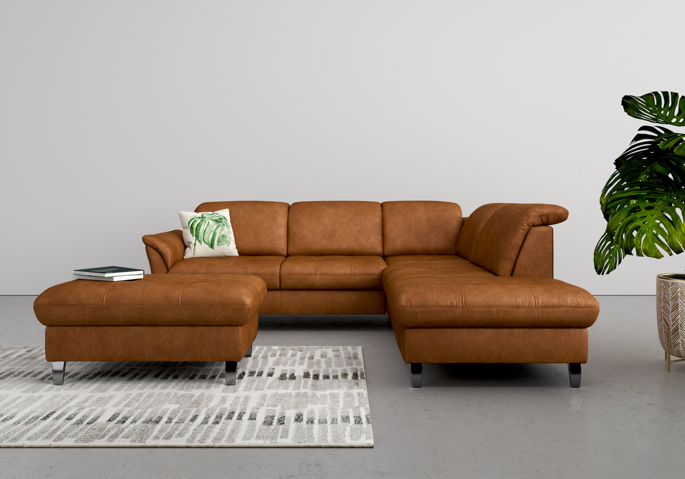 sit&more Ecksofa "Maggiore L-Form" wahlweise mit Kopfteilverstellung, Schlaffunktion und Stauraum