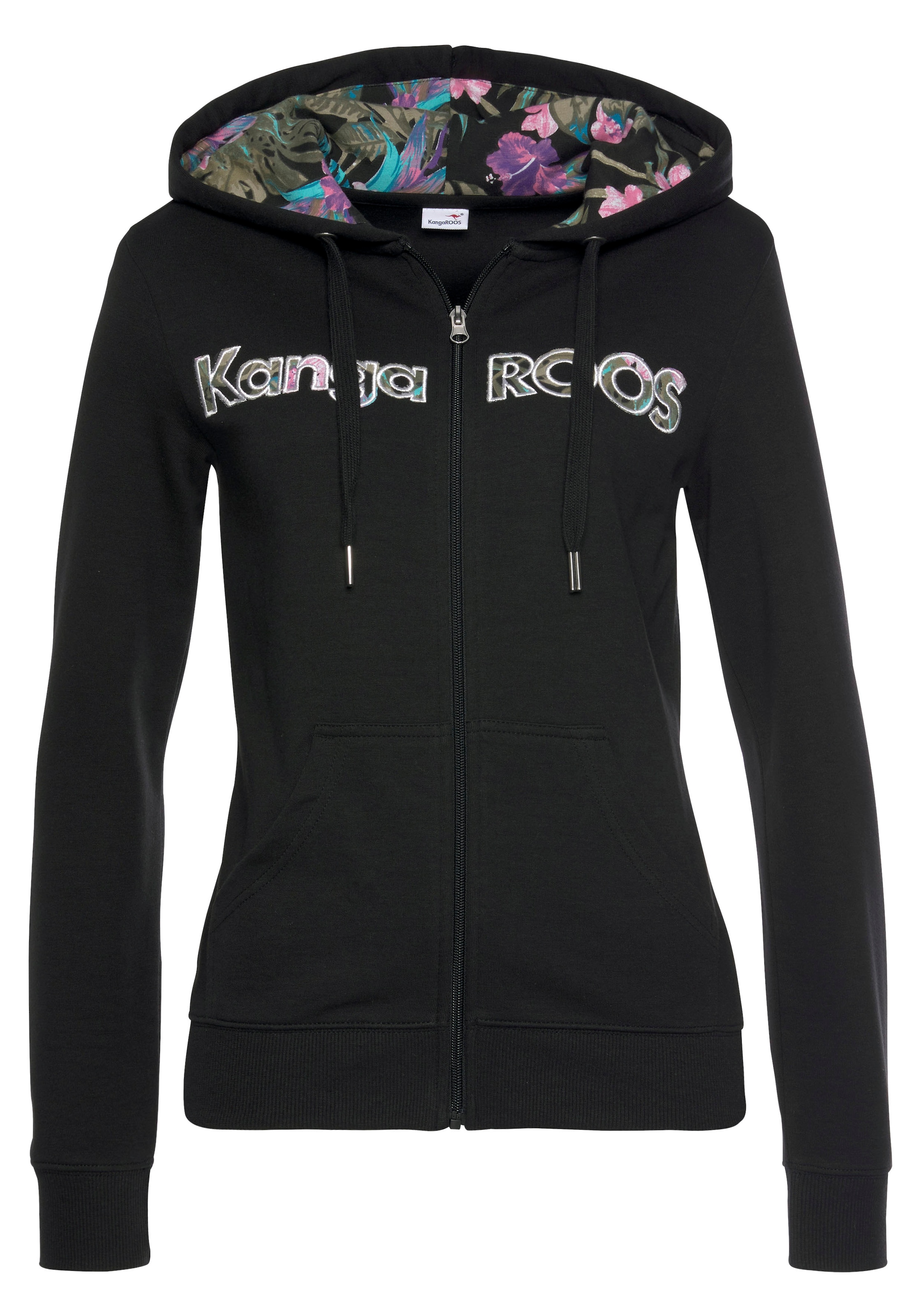KangaROOS Kapuzensweatjacke, mit aufwendiger KangaROOS Stickerei, Loungeanzug