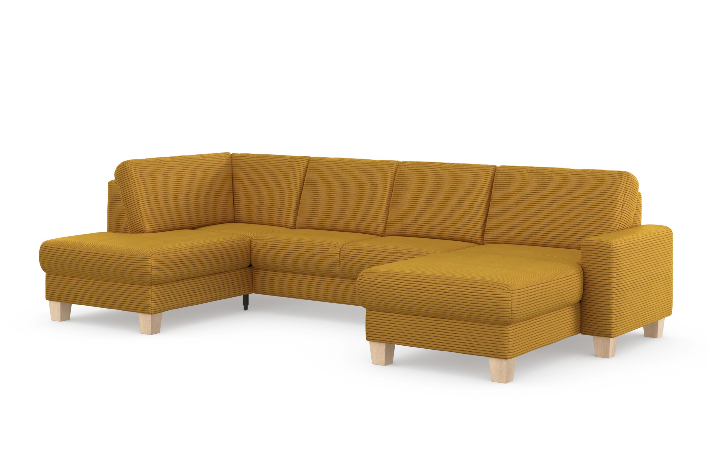 Home affaire Wohnlandschaft »Summer U-Form«, mit oder ohne Bettfunktion und Bettkasten, Cord-Bezug