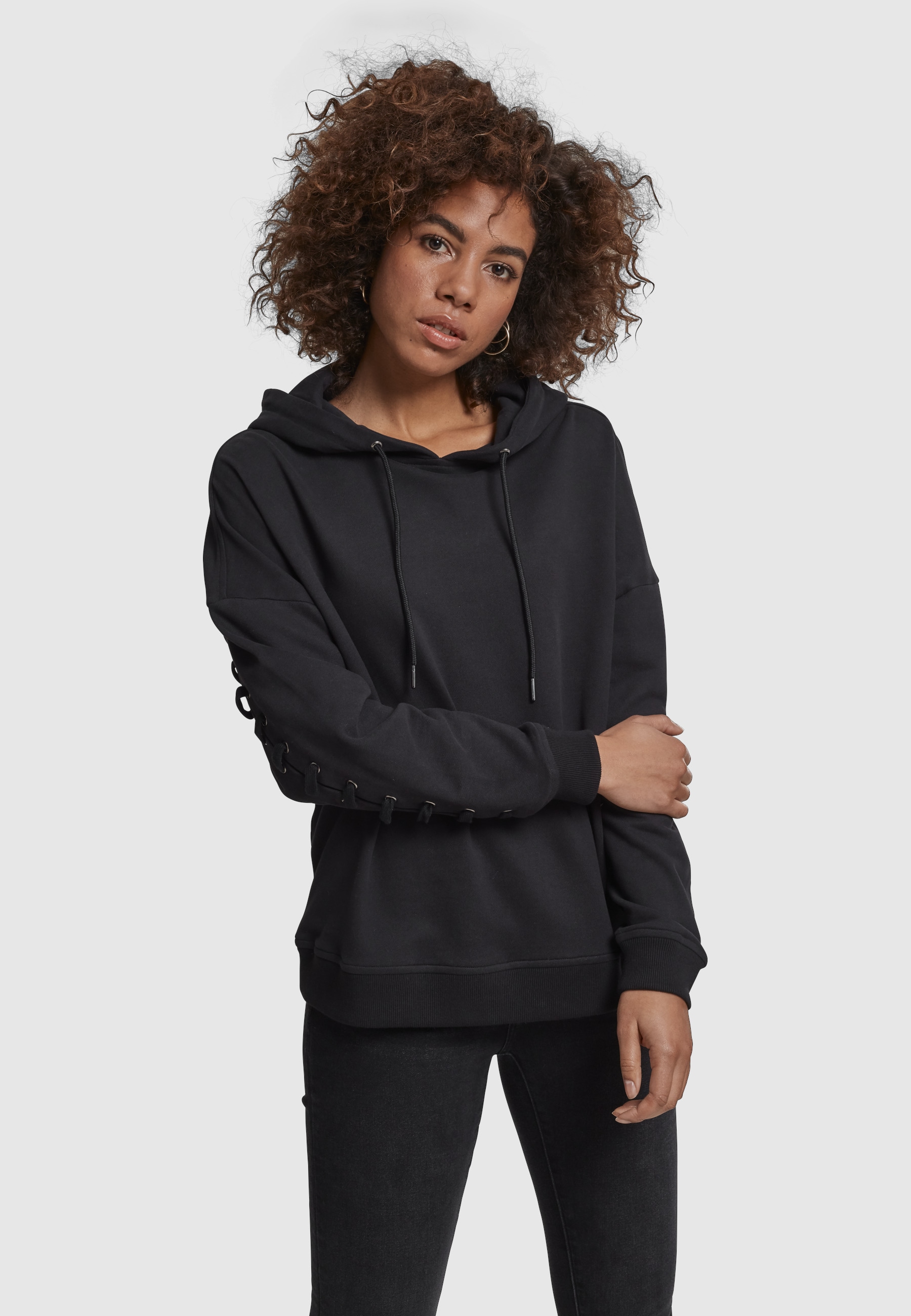URBAN CLASSICS Sweatshirt »Urban Classics Damen Ladies Laced-Up Hoody«, 1
