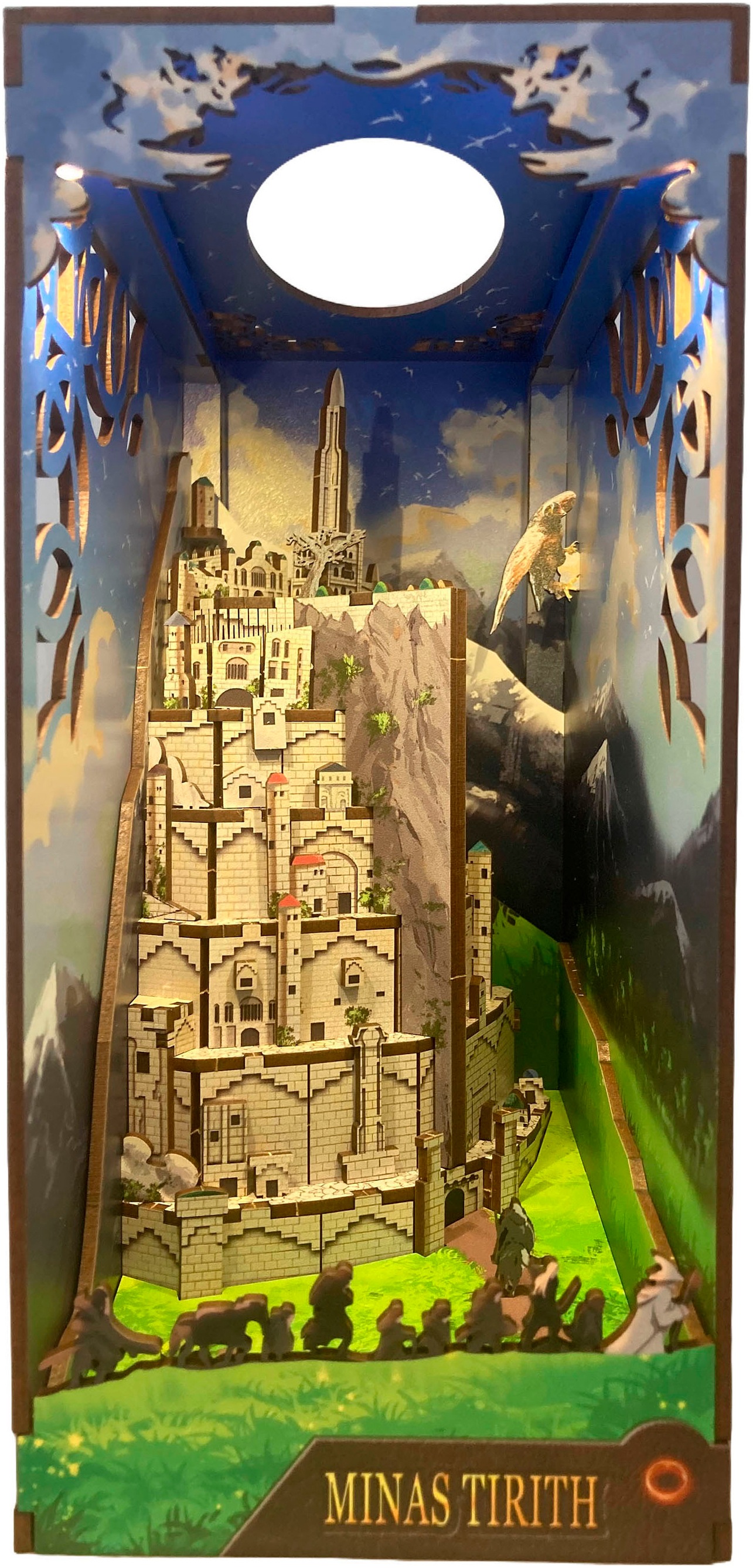 Revell® 3D-Puzzle »Book Nook, Tiny Adventures Herr der Ringe Minas Tirith«, Buchstütze; mit LED-Beleuchtung