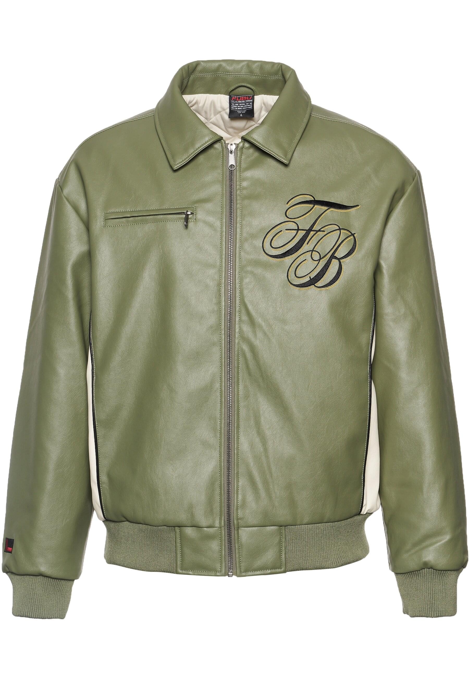 Lederjacke »Fubu Herren FM234-008-2 FUBU FB Initials Leather Coach Jacket«, (1 St.),...