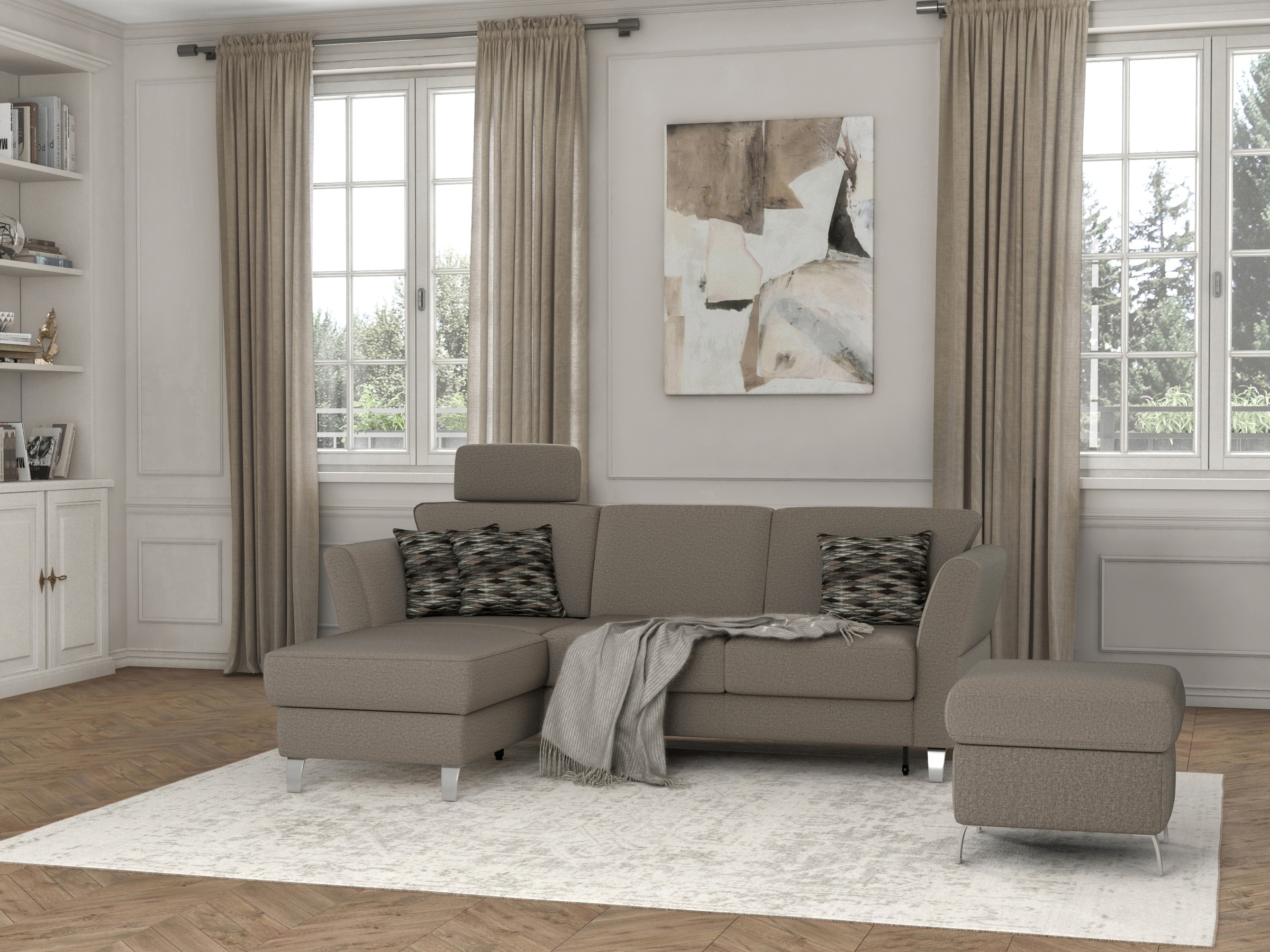 sit&more Ecksofa "Visby L-Form" wahlweise mit Bettfunktion und Bettkasten, günstig online kaufen