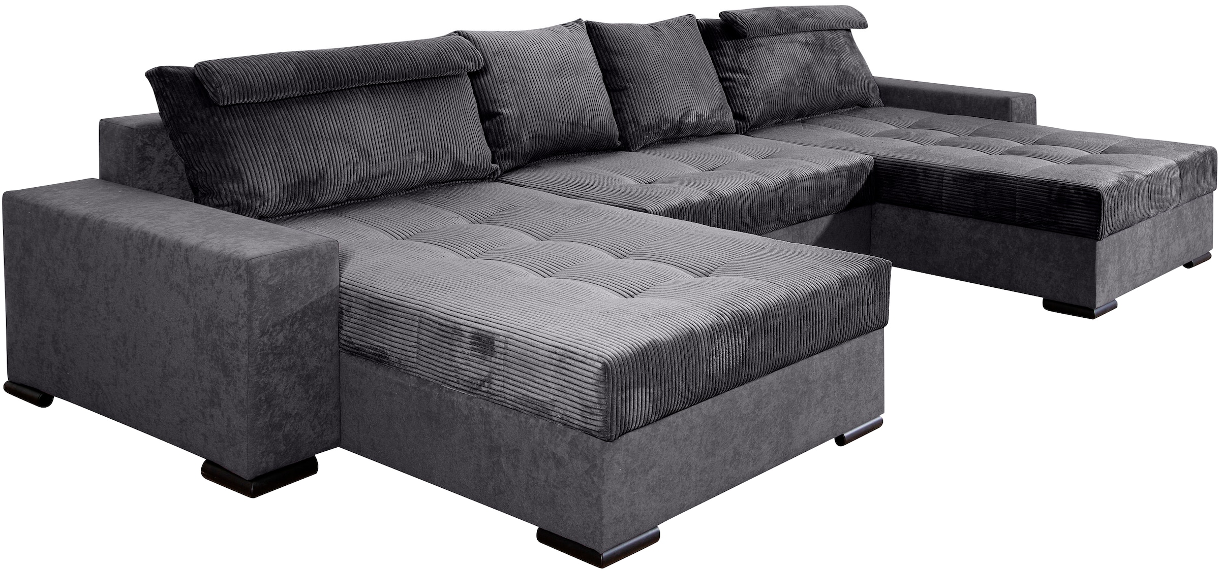 COLLECTION AB Wohnlandschaft »XXXL-Josy Relax U-Form Breite 352 cm, mit 2 gleich großen Recamieren«, inkl. Bettfunktion, Bettkasten, mit 4 Rückenkissen in zwei Größen