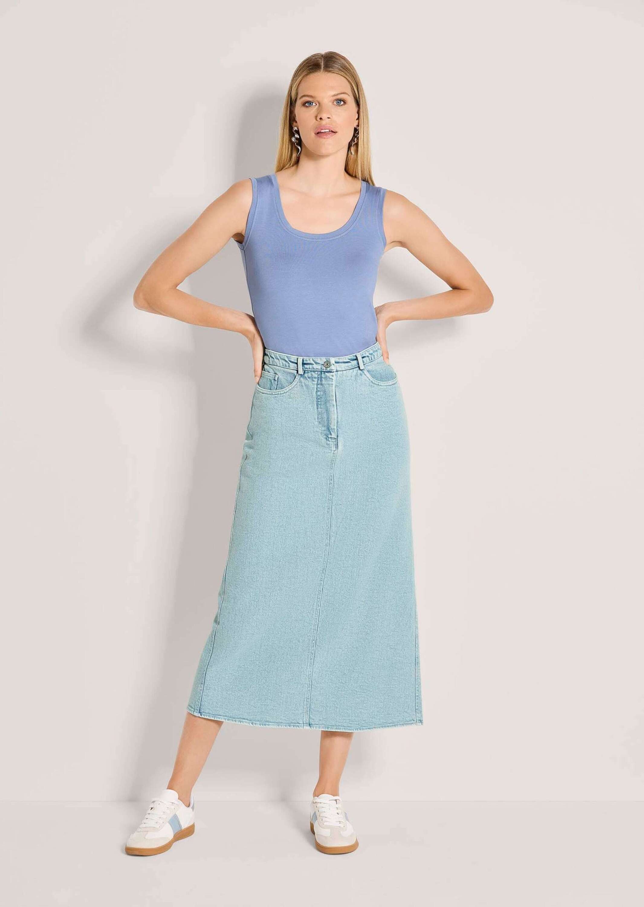 MADELEINE Regular-fit-Jeans "Jeansrock Midirock mit Formbund" günstig online kaufen