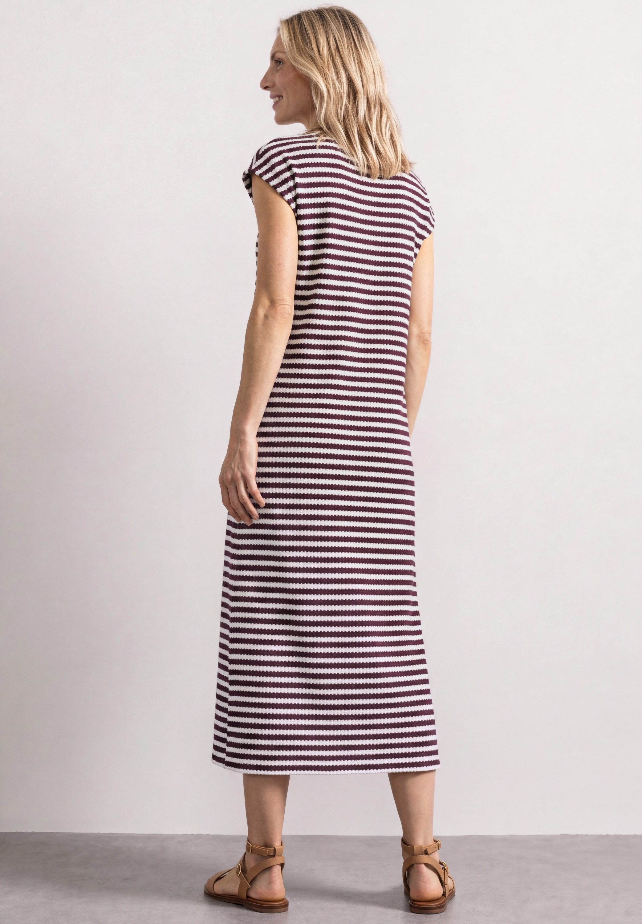 STREET ONE Midikleid Ohne Taschen mit Streifen
