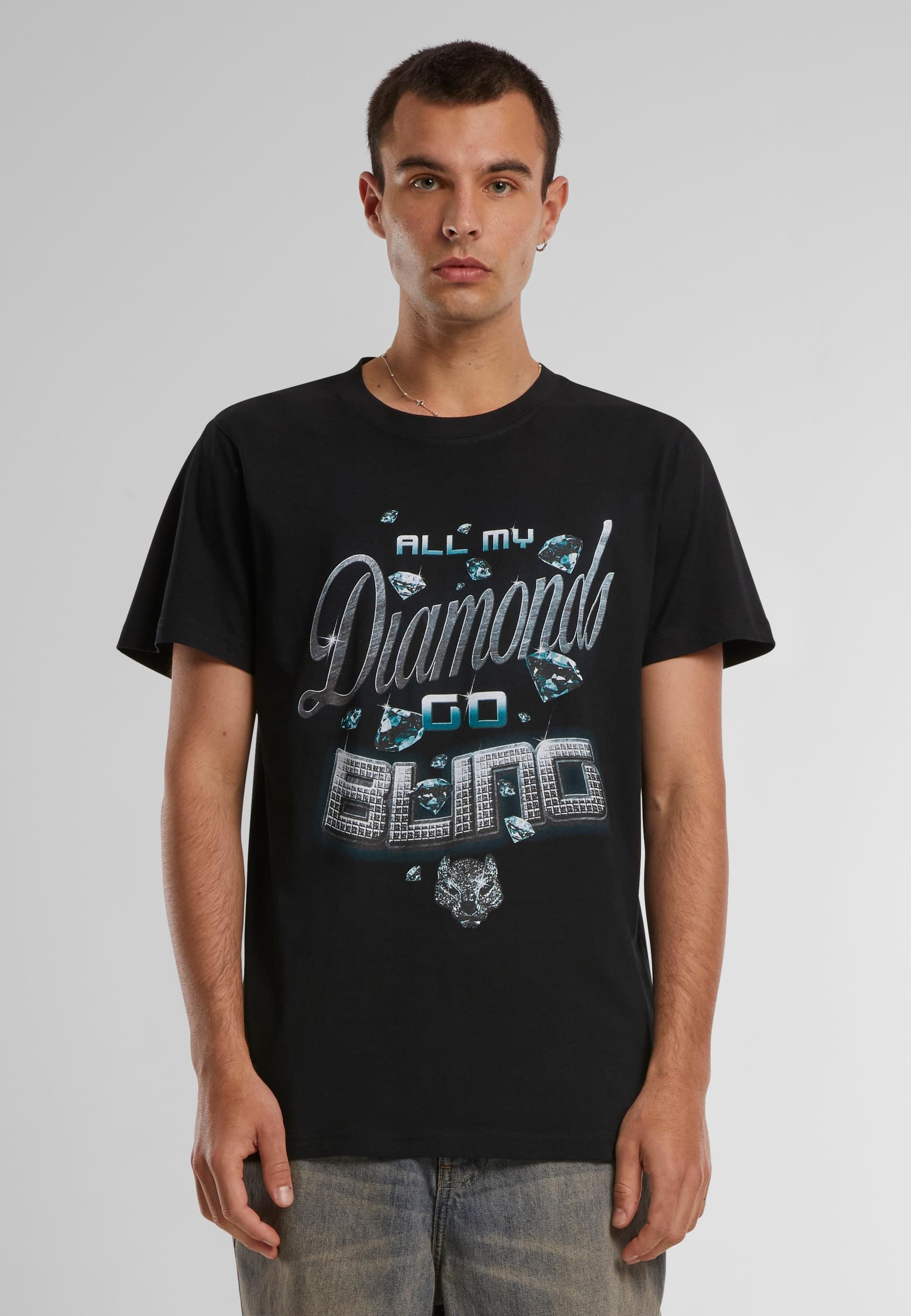 MisterTee T-Shirt »MisterTee Herren Diamonds Go Bling Tee«, (1 tlg.)
