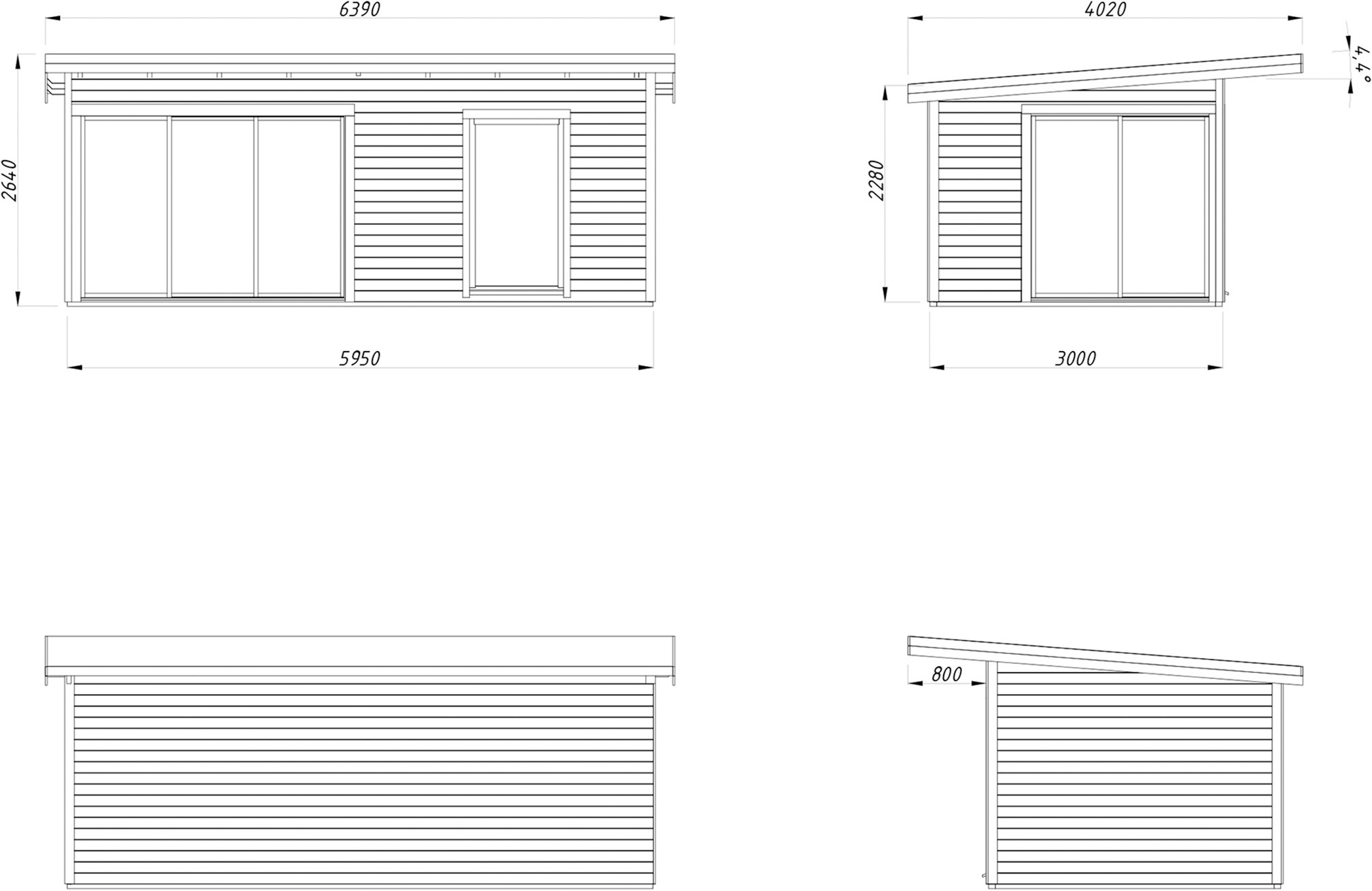 Palmako Gartenhaus »Andrea 17,1 m², Slide Plus«