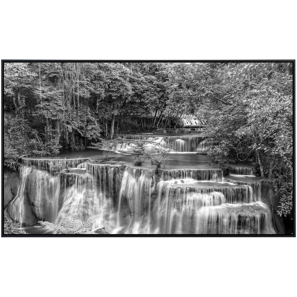 Papermoon Infrarotheizung »Wasserfall im Wald Schwarz & Weiß«