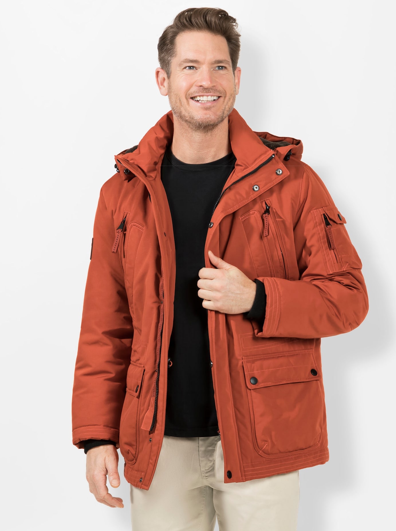 Marco Donati Langjacke, mit Kapuze