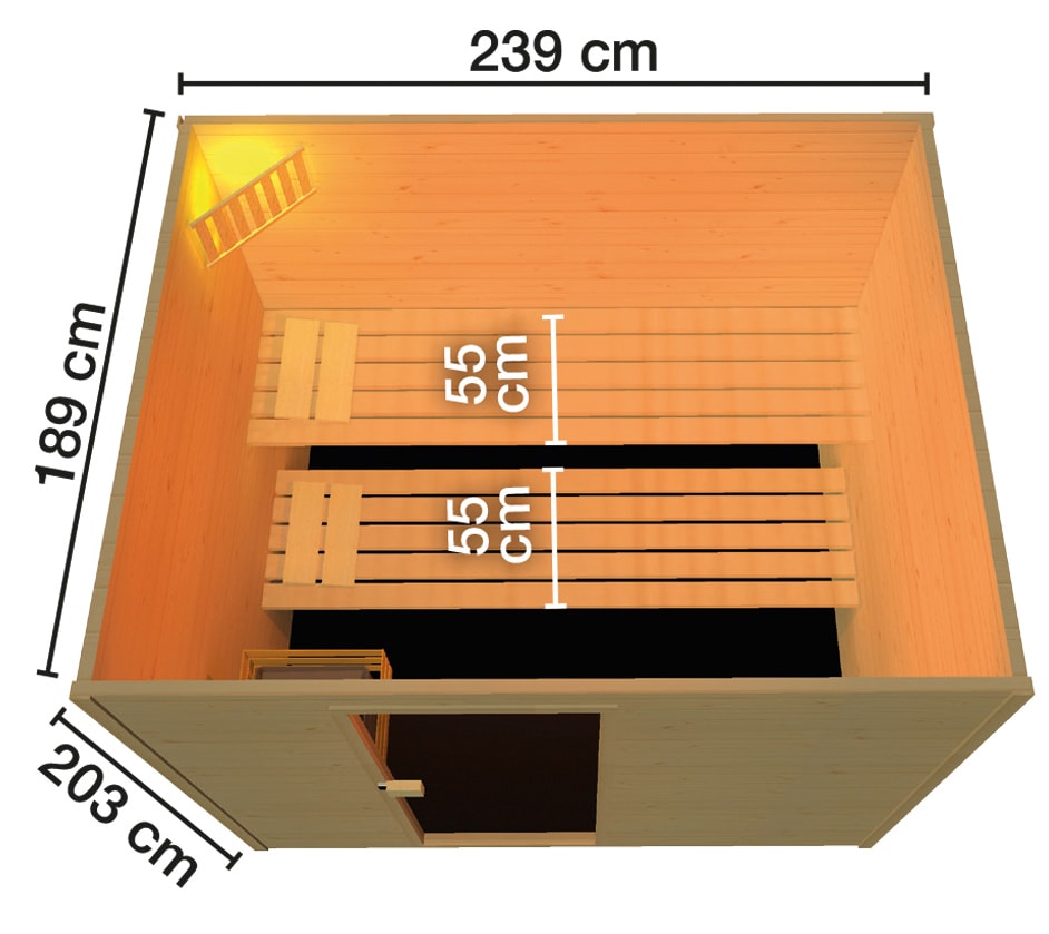 weka Sauna »Vaasa 3«, 7,5 kW Bio-Kombiofen mit ext. Steuerung