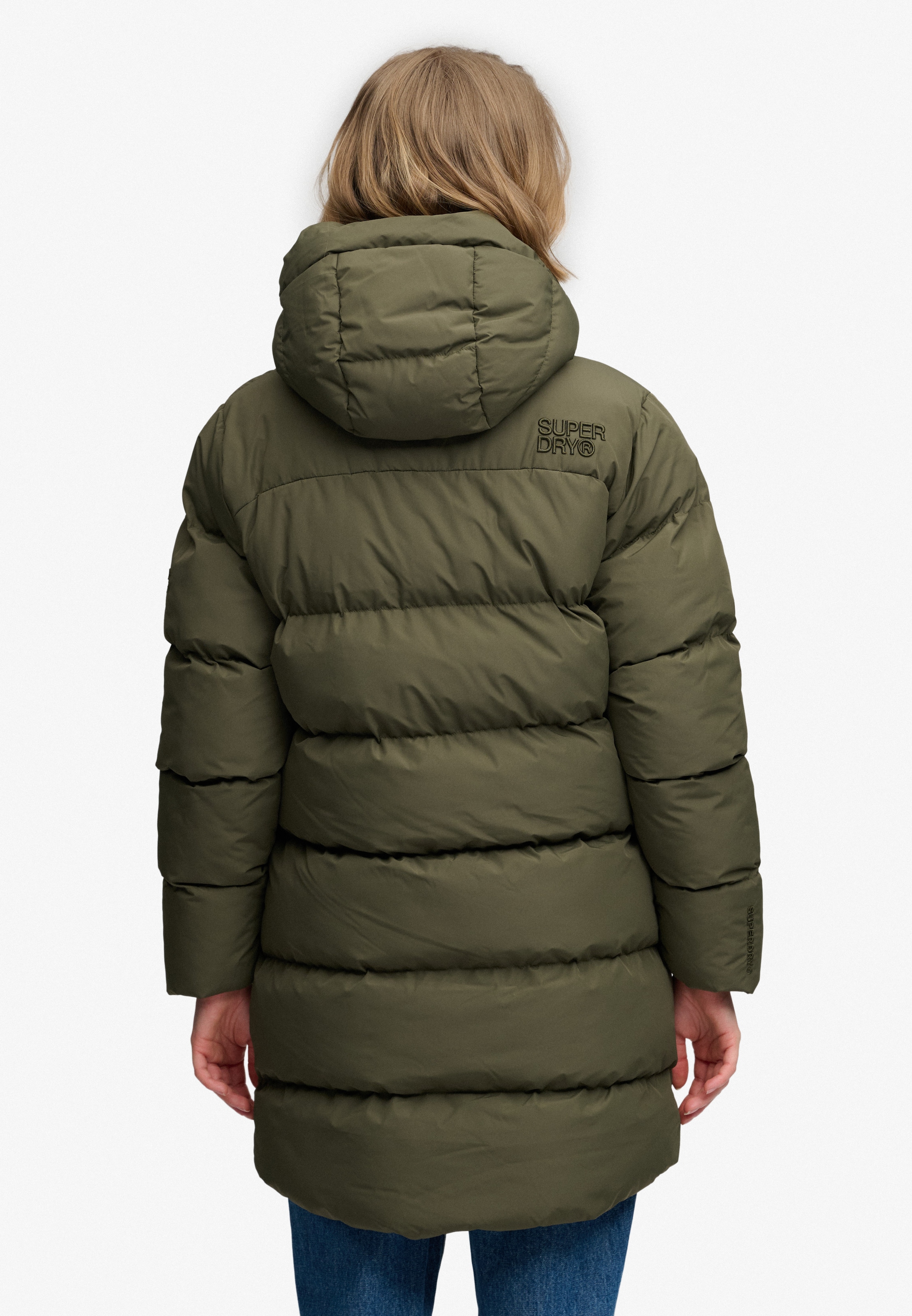 Superdry Steppjacke »HOODED SPORTS PUFFER MID JKT« Kunstfaser, relaxed fit