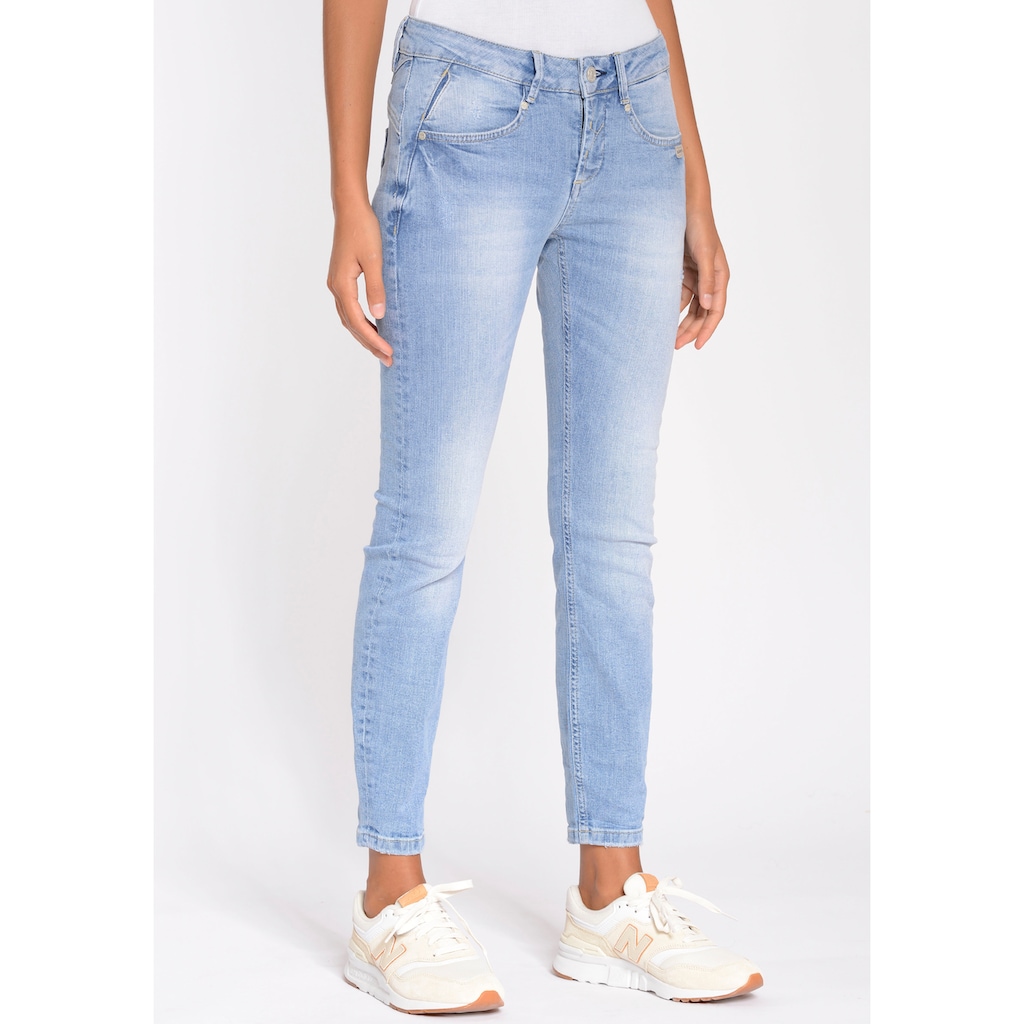 GANG Skinny-fit-Jeans »94NELE X-CROPPED«, mit seitlichen Dreieckseinsätzen für eine tolle Silhouette