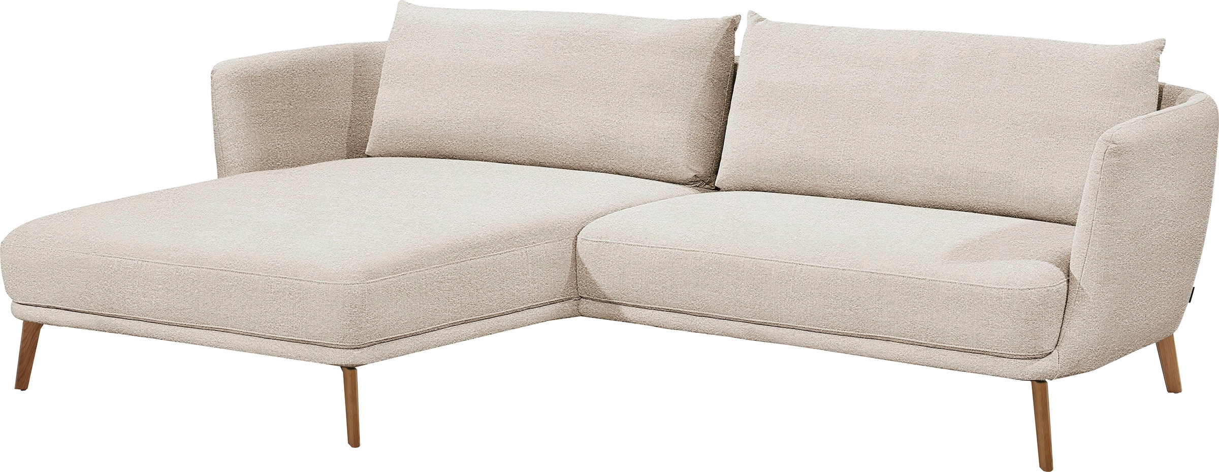 SCHÖNER WOHNEN-Kollektion Ecksofa »Pearl - 5 Jahre Hersteller-Garantie, auch in Bouclé L-Form«, Maße (B/H/T): 270/71/160 cm, Füße aus Massivholz