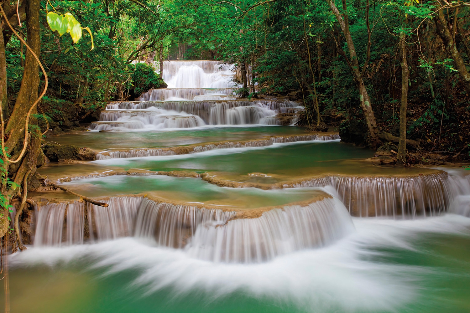 Papermoon Fototapete "Deep Forest Waterfall" glatt