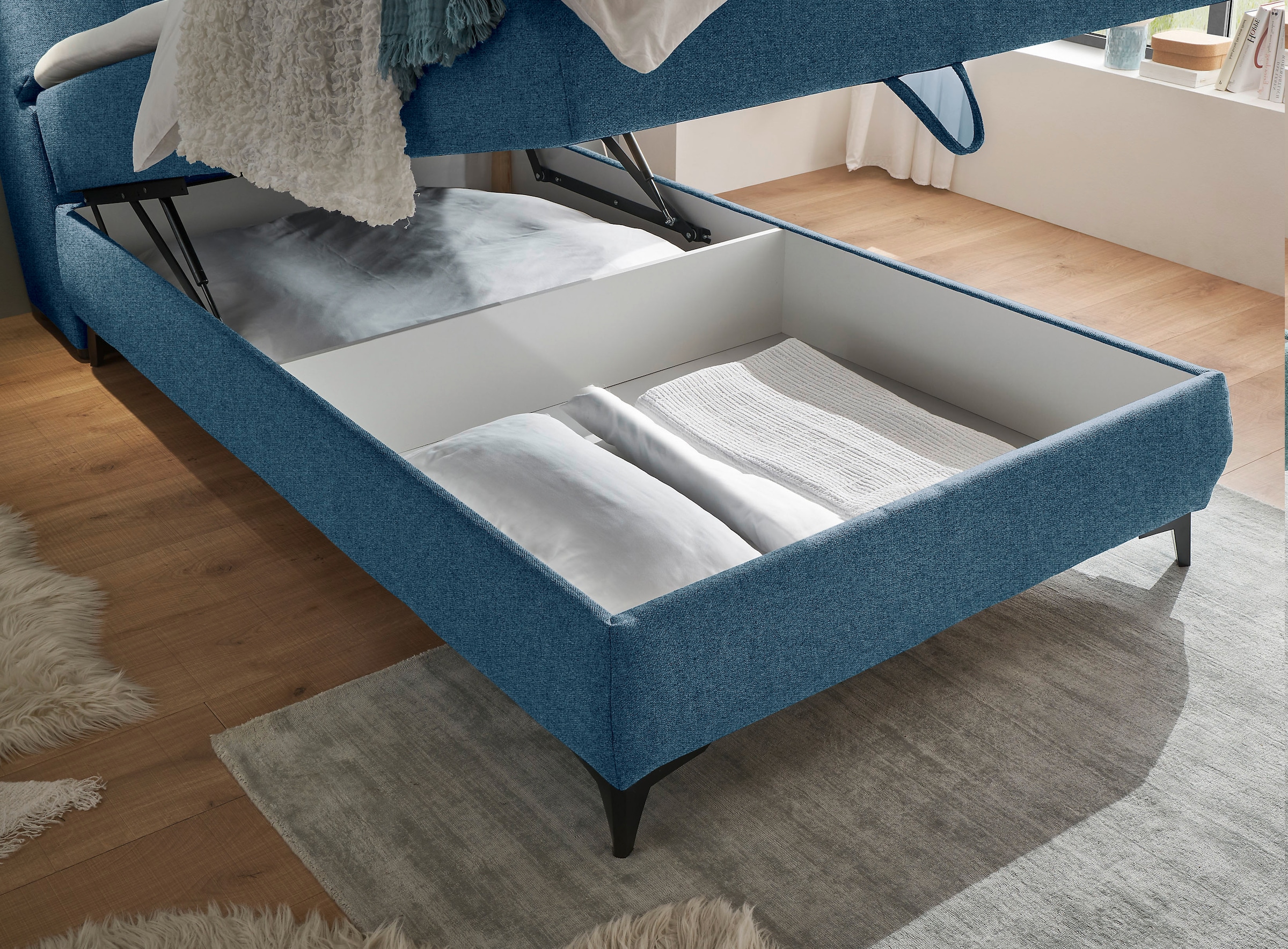 ED EXCITING DESIGN Boxbett »Atlantis« mit Bettkasten und Stauraum im Kopfteil