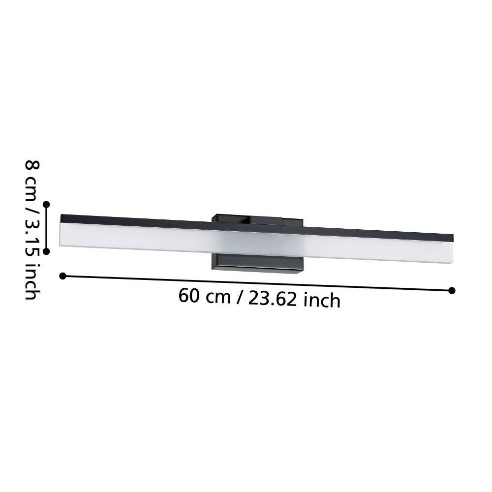 EGLO Wandleuchte »PALMITAL«, 1 flammig, Leuchtmittel LED-Modul | LED fest integriert, Bad-Spiegellampe, schwarzem Metall und satiniertem Kunststoff, IP44