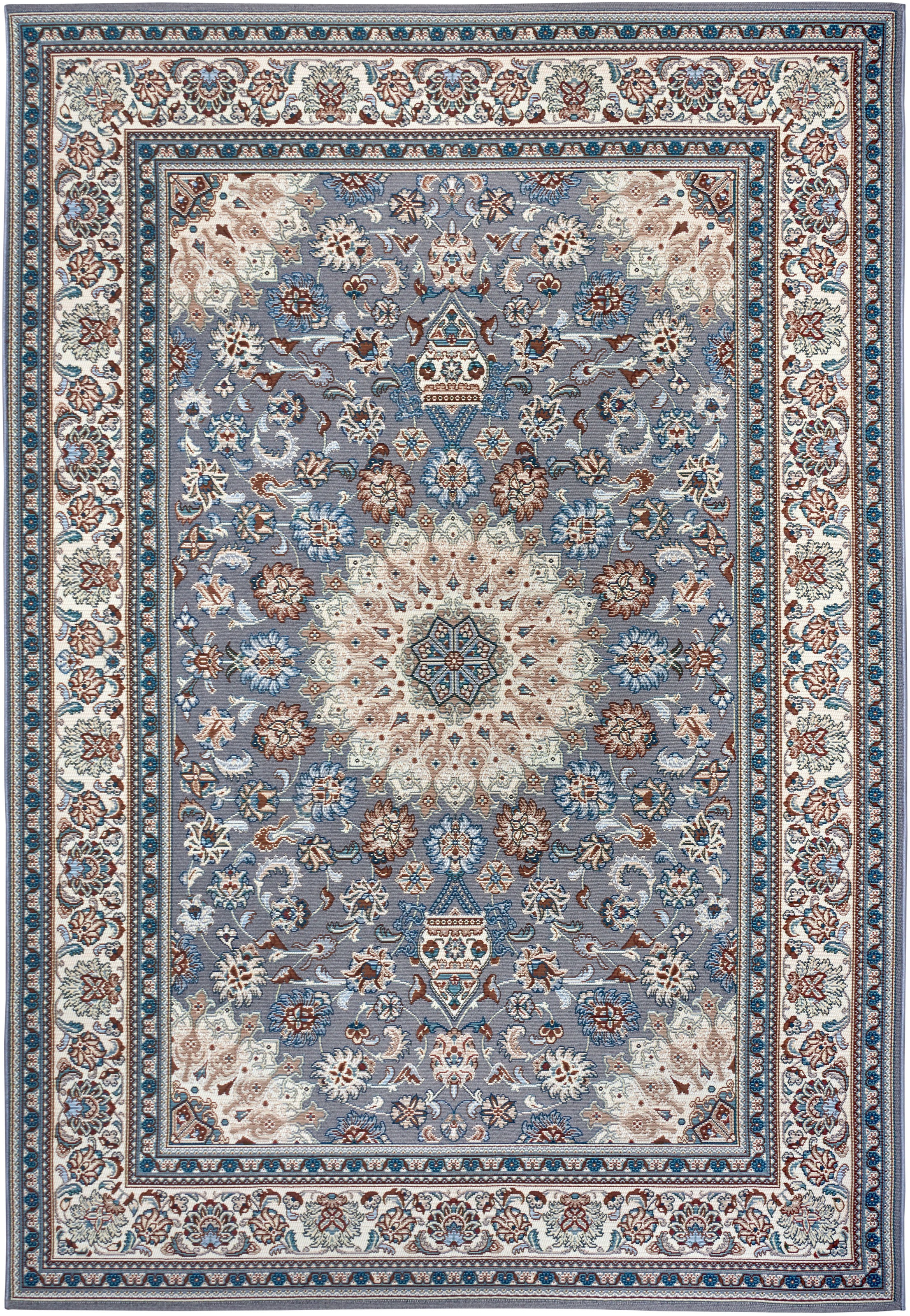 THE RUGS Kadi Indoor Outdoor Rug & Runner - Flatweave Weather Resistant Rug in Grey | Size: 120cm x 180cm