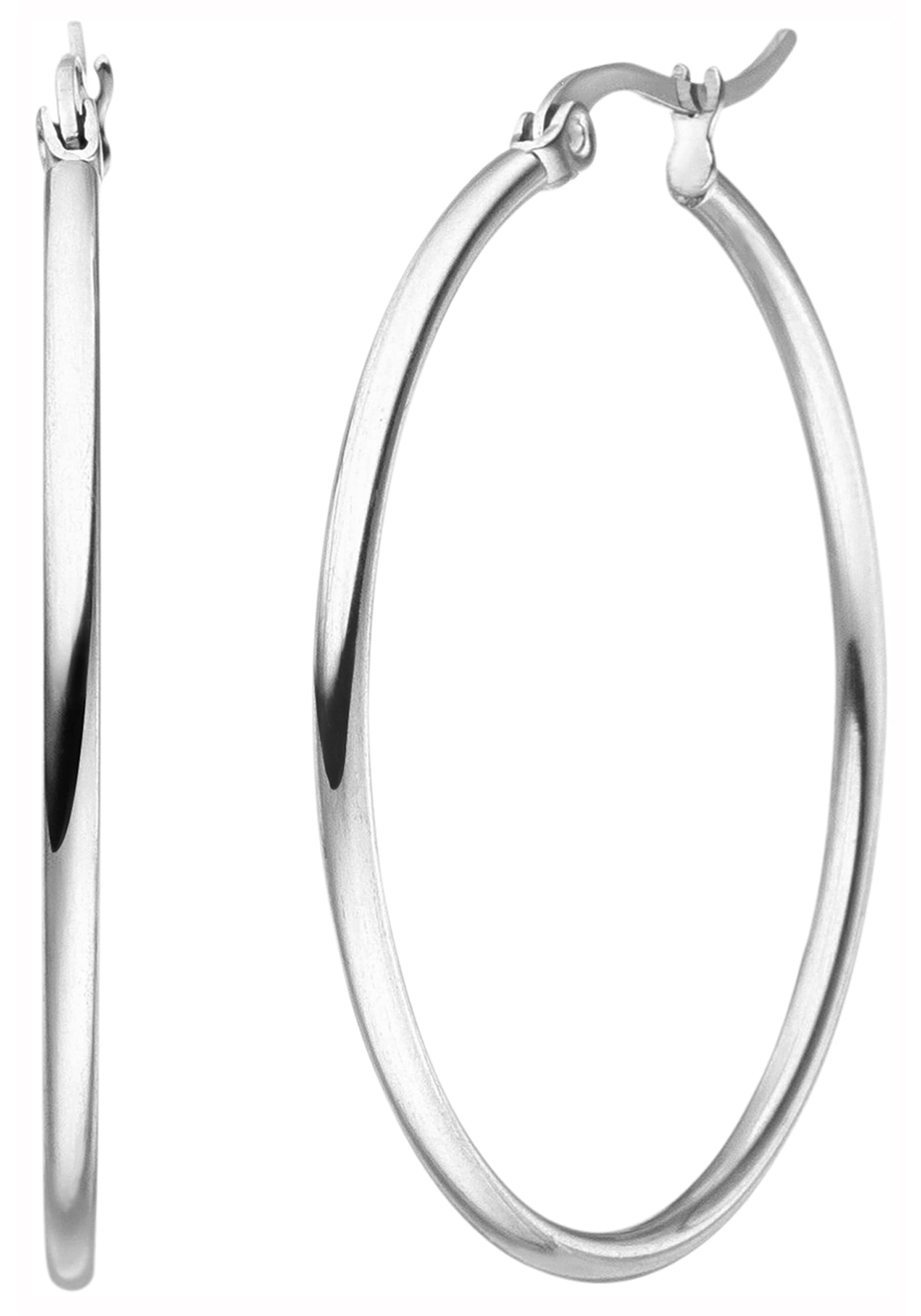 JOBO Hoop Earrings Silver 40mm