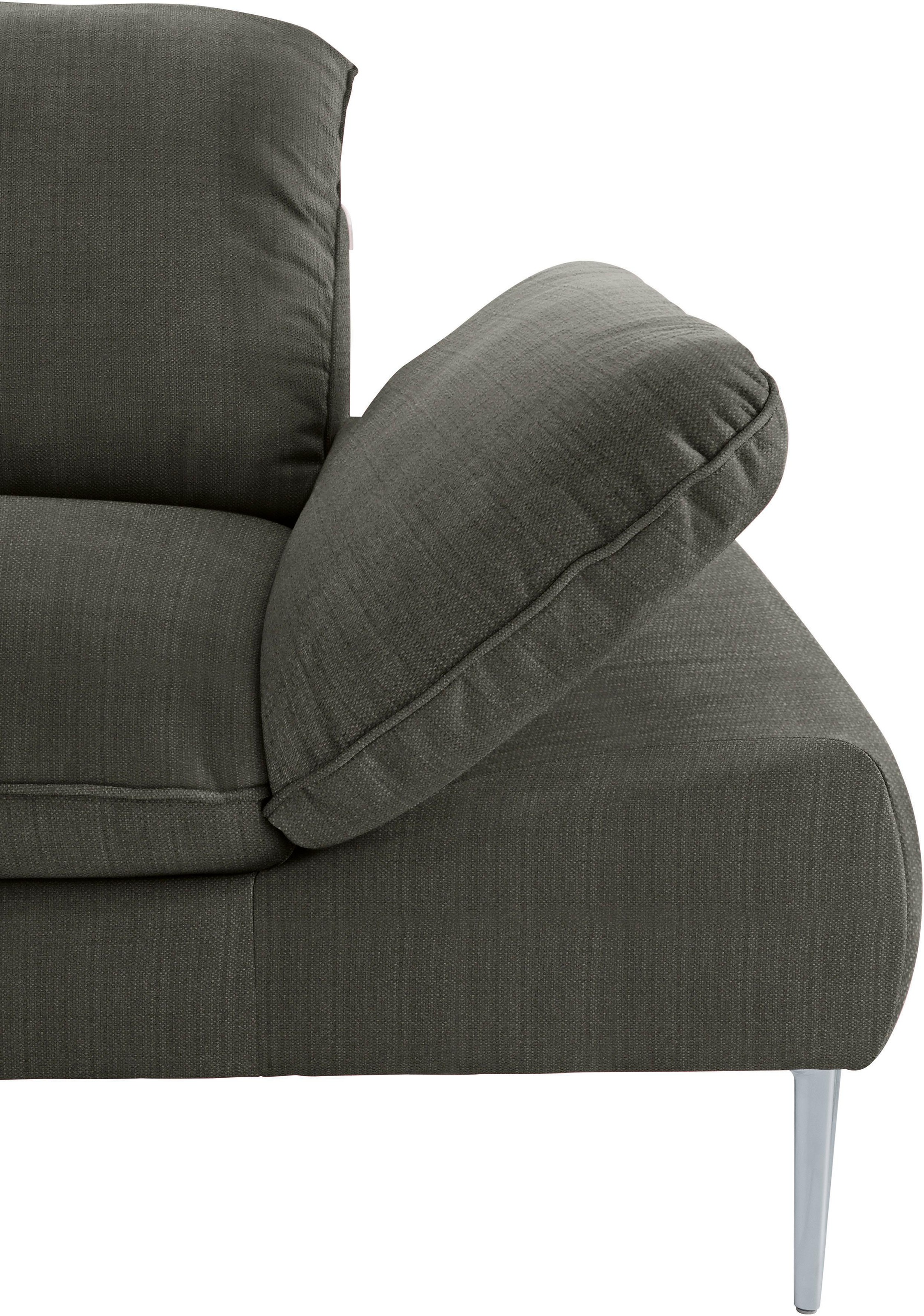 W.SCHILLIG Ecksofa »enjoy&MORE, Designsofa, elegant und bequem, L-Form«, mit Sitztiefenverstellung, Füße silber matt, Breite 310 cm