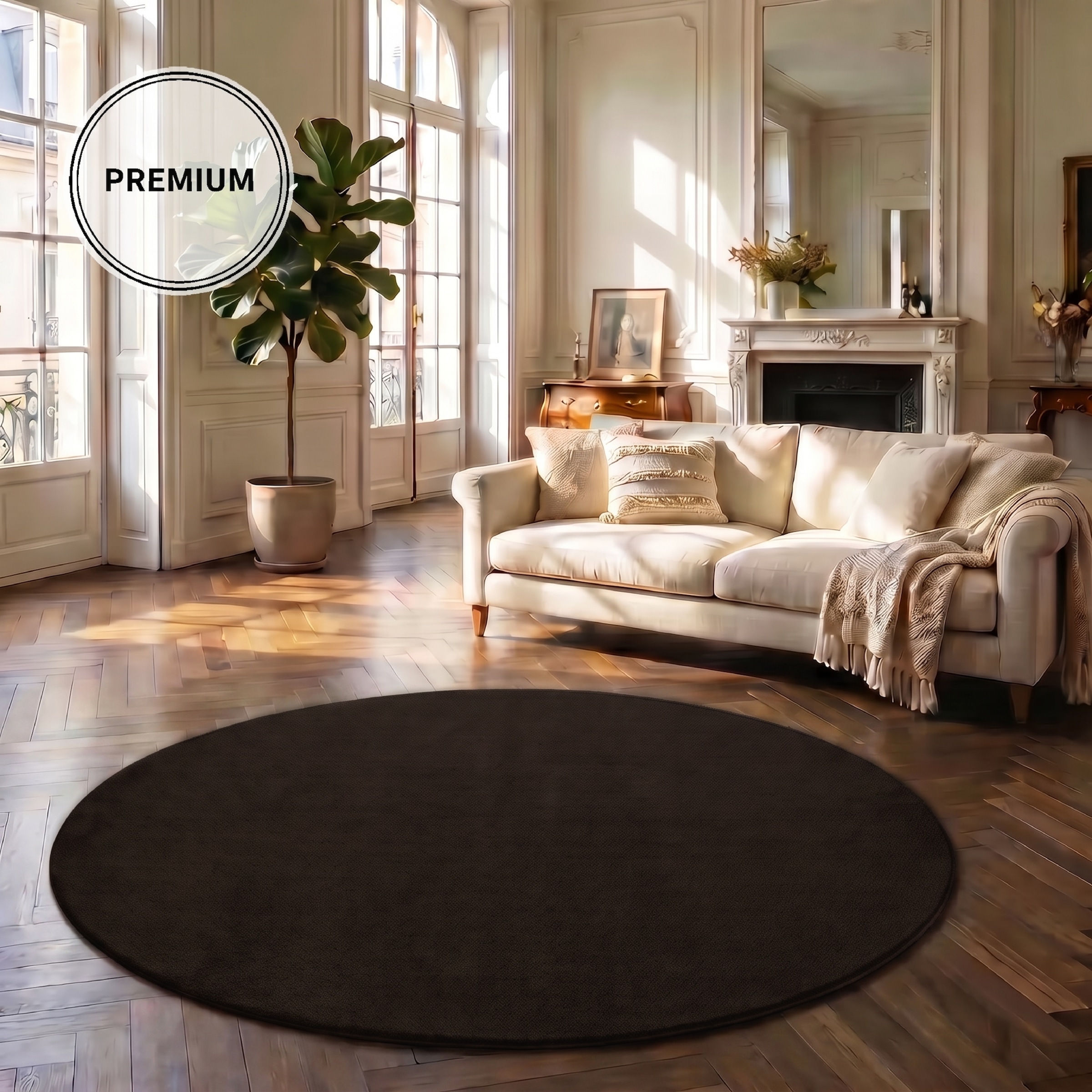 OTTO home Teppich »Cali« rund 16 mm Höhe Uni-Farben, kuschelig, & weich, waschbar, Wohnzimmer, Schlafzimmer