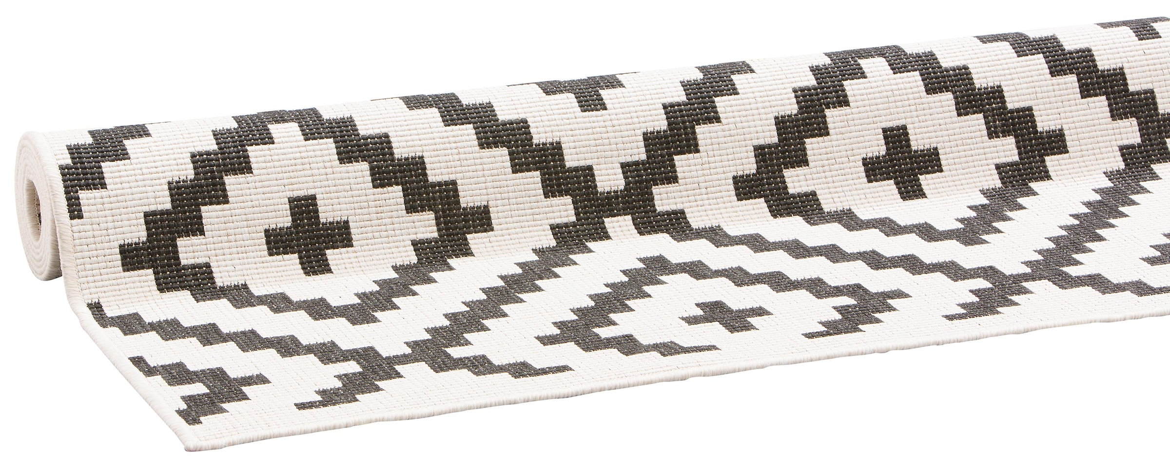 my home Teppich »Ronda Wendeteppich«, rechteckig, 5 mm Höhe, Sisal-Optik, Flachgewebe, In- und Outdoor, geometrisches Boho Design
