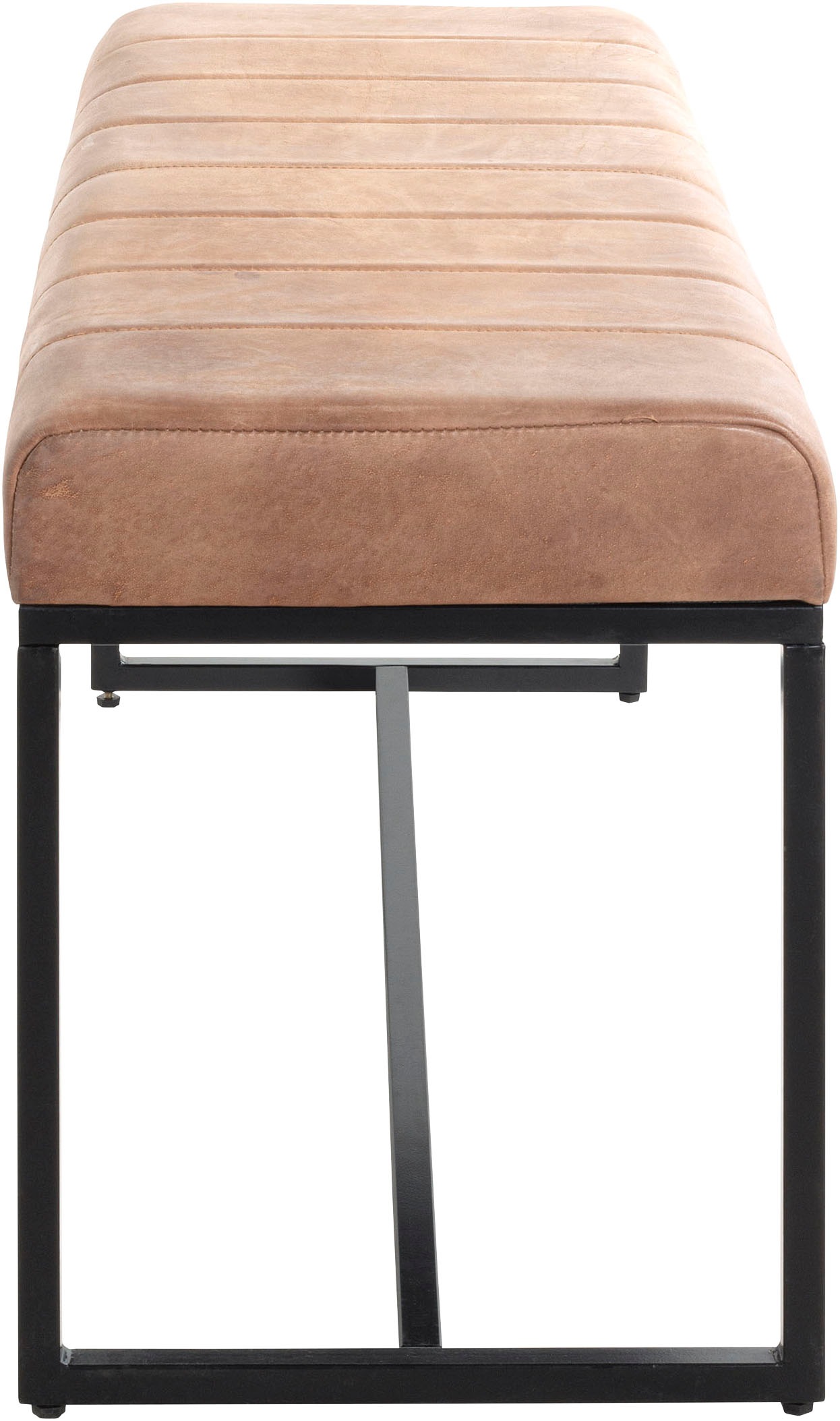 HAKU Hockerbank »Flurbank, Garderobenbank, Sitzbank« rechteckig - aus Leder Braun - B/T/H 100/38/48 cm
