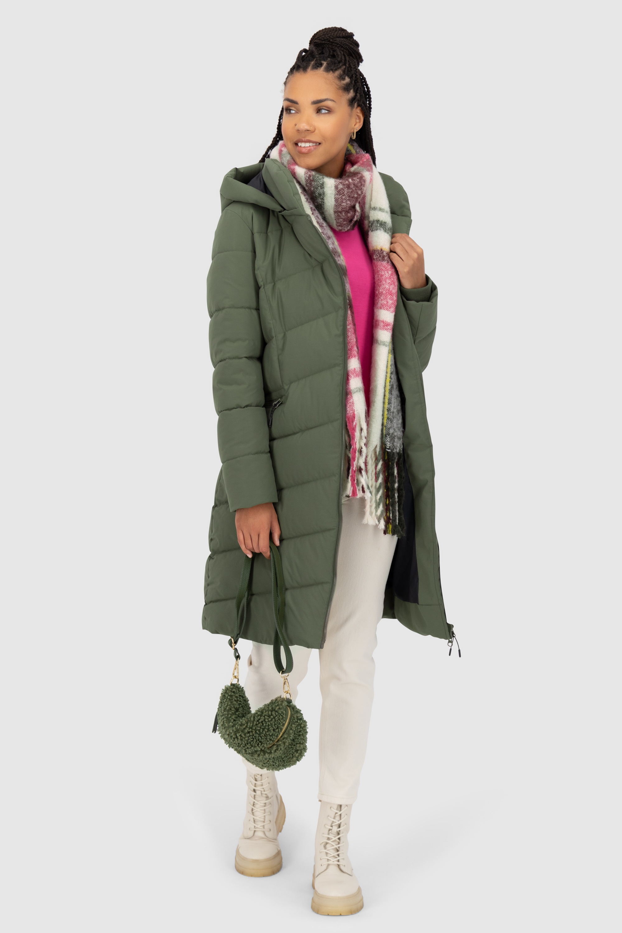 Alife & Kickin Winterjacke »Damen NimaAK A«, mit Kapuze, in Wickeloptik mit abnehmbarer Kapuze und gefütterten Fronttaschen