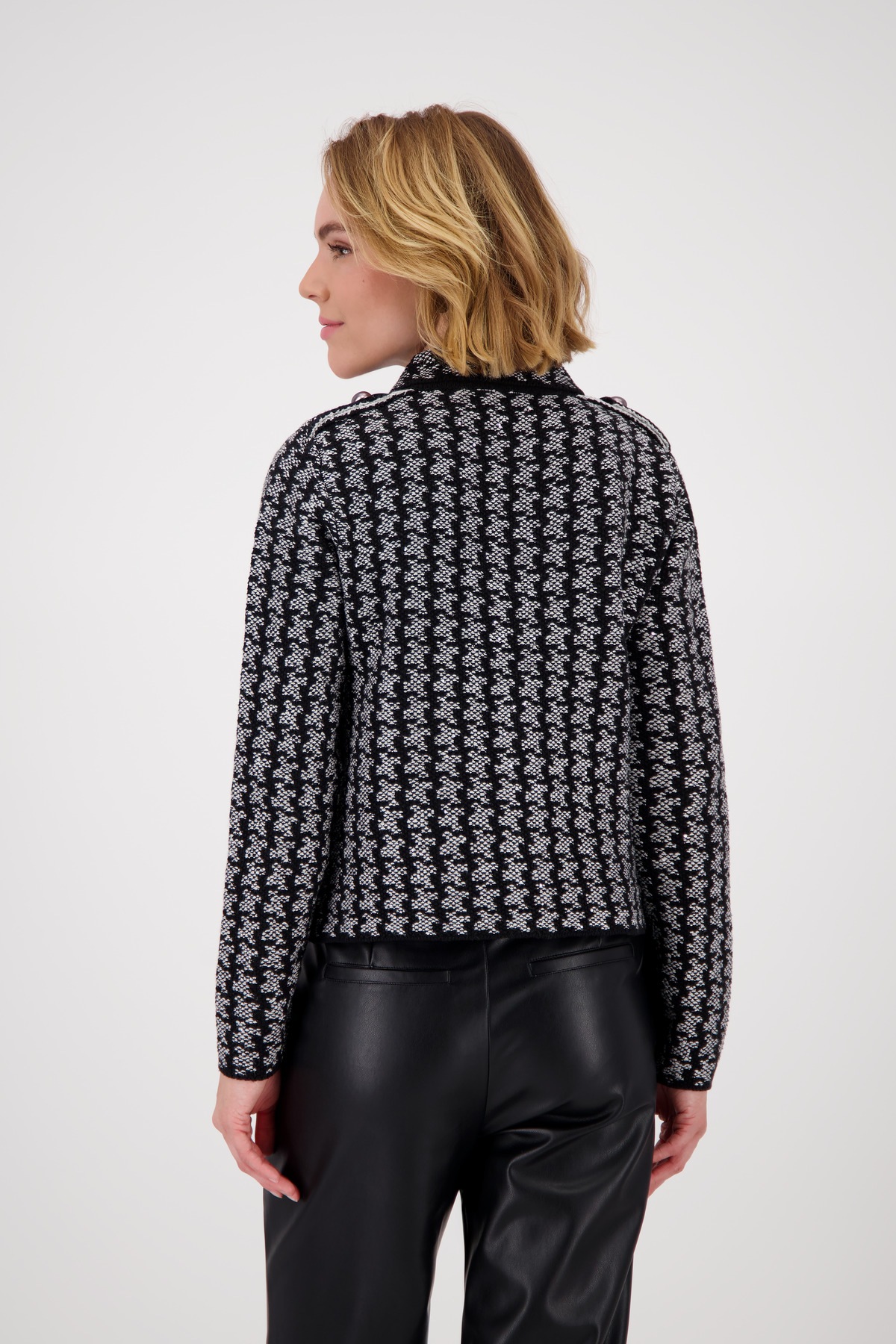 Monari Strickjacke "Jacke Strickjacke Hahnent.", Mit Rundhalsausschnitt günstig online kaufen