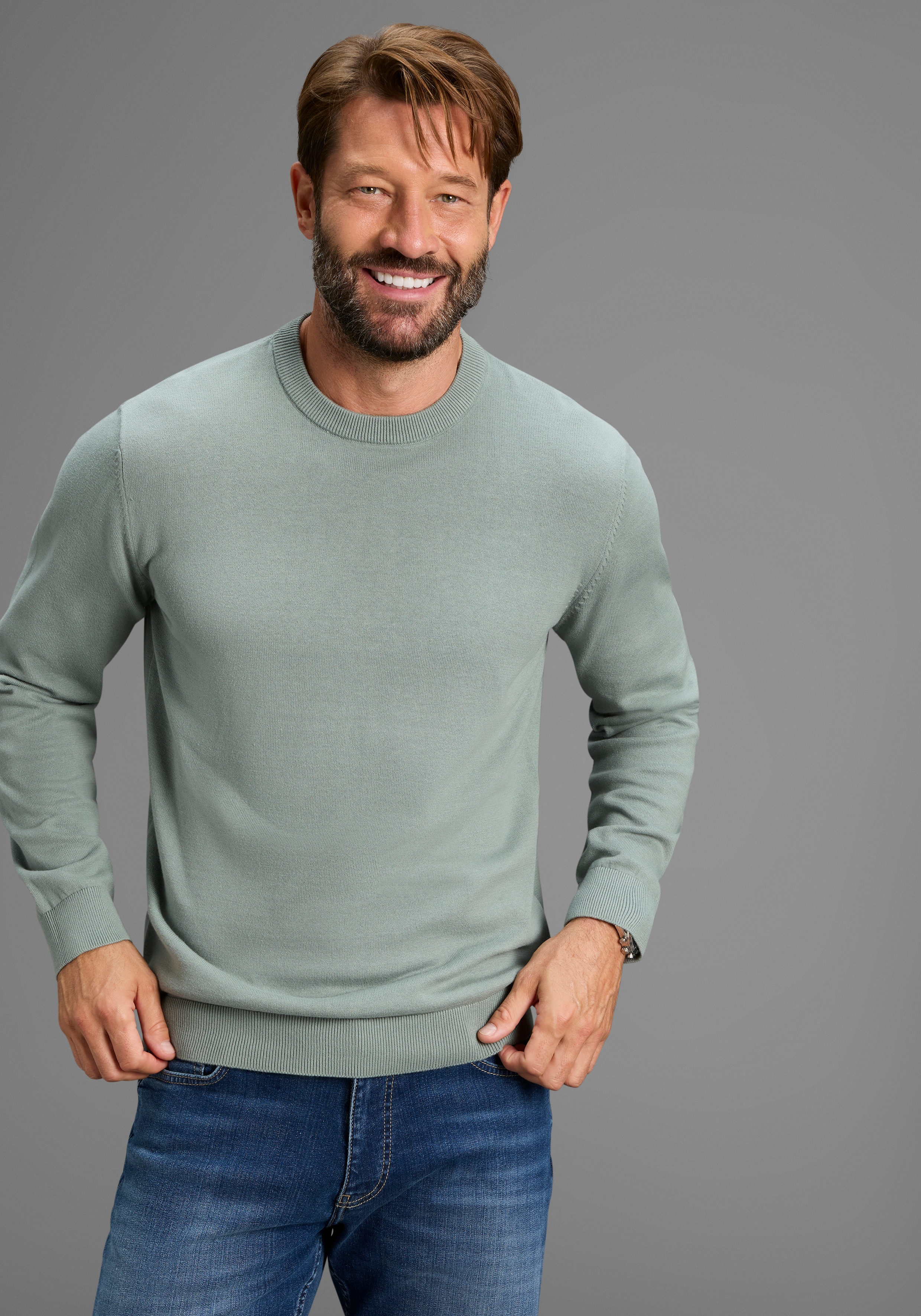 DELMAO Rundhalspullover "Neue Kollektion" in Feinstrick, ideal für die Über günstig online kaufen