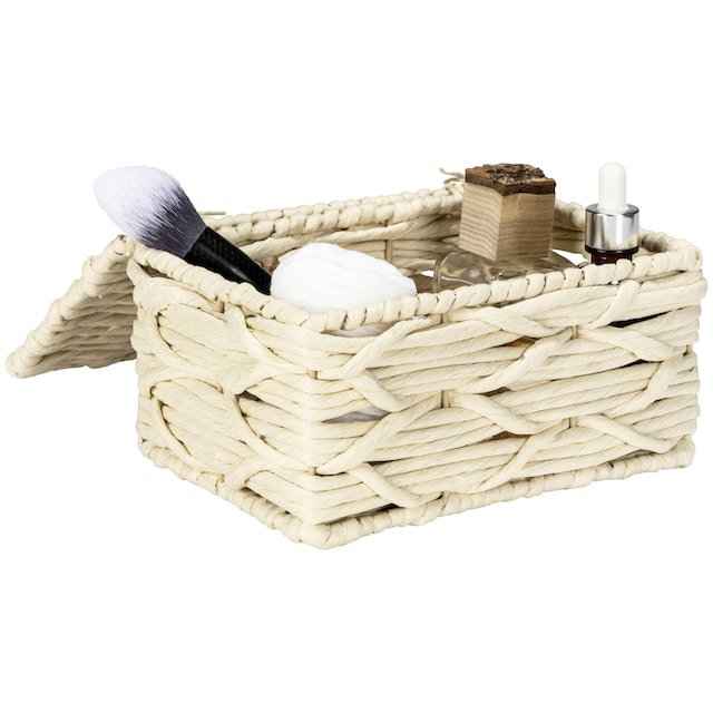 WENKO Badorganizer »Vabriano«, mit Deckel, aus hochwertigem Papier-Geflecht  | BAUR