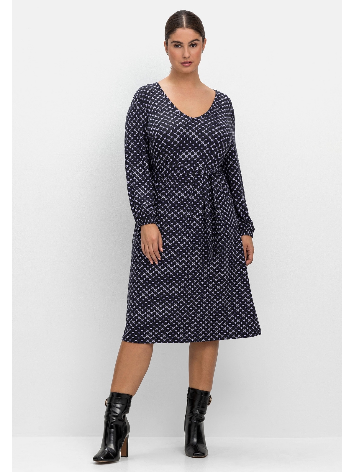 Sheego Jerseykleid »Große Größen«, in Petite-Größe, mit Alloverprint für  kaufen | BAUR