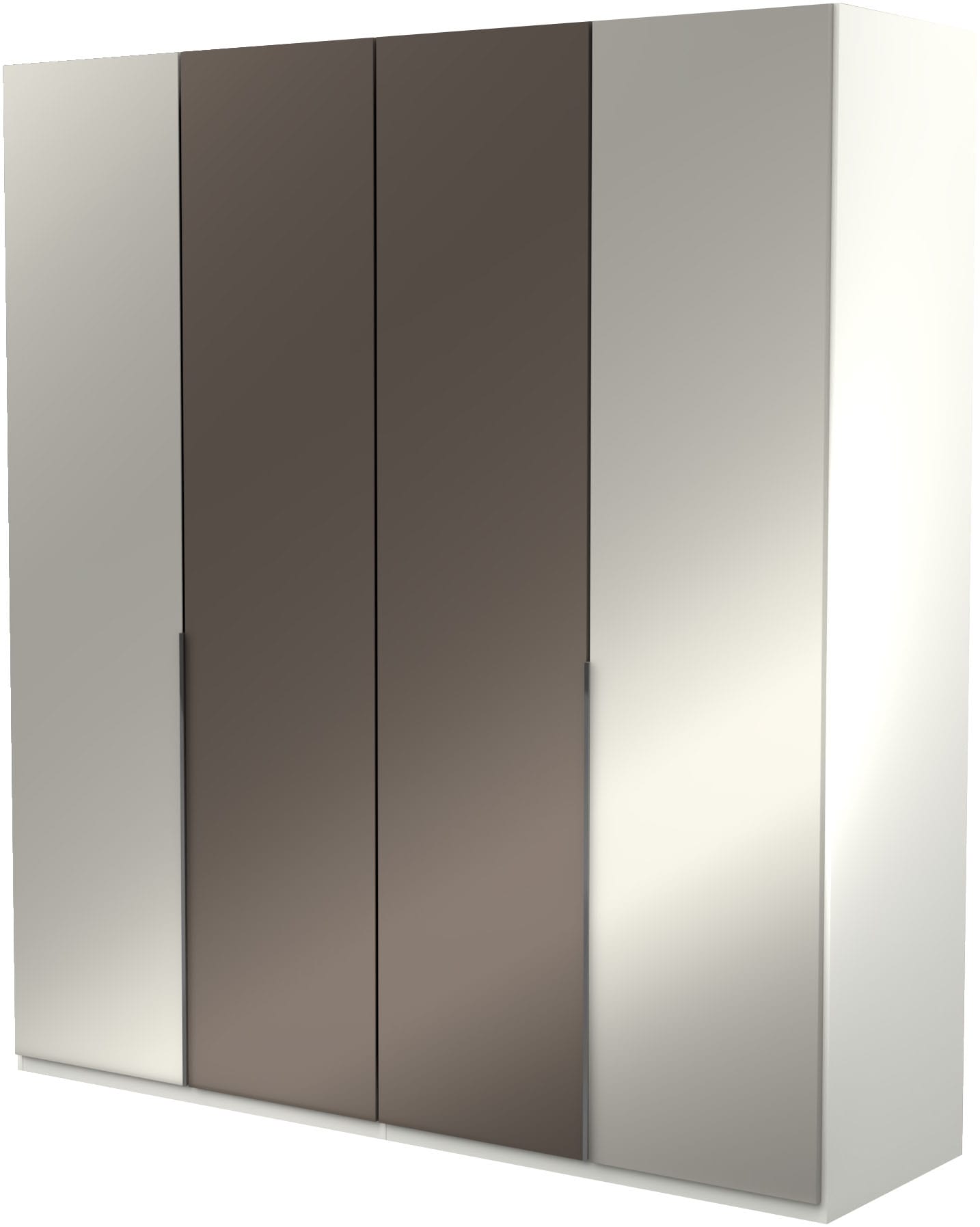 Musterring Kleiderschrank "San Diego, Kleiderschrank, Schrank, Garderobe, mit Glastüren" 1 Stk. tlg. 4-türig (gedämpft), 4 Böden, 2 Kleiderstangen, Chromgriffe