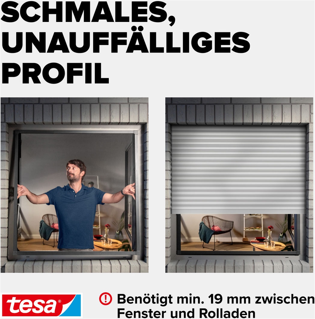 tesa Insektenschutz-Fensterrahmen »FALT Alu Rahmen teleskopierbar Premium« Packung, Teleskop Alu Rahmen, 1 Stk. tlg. Alu Insektenschutz 80 cm x 80 cm bis 140 cm x 140 cm