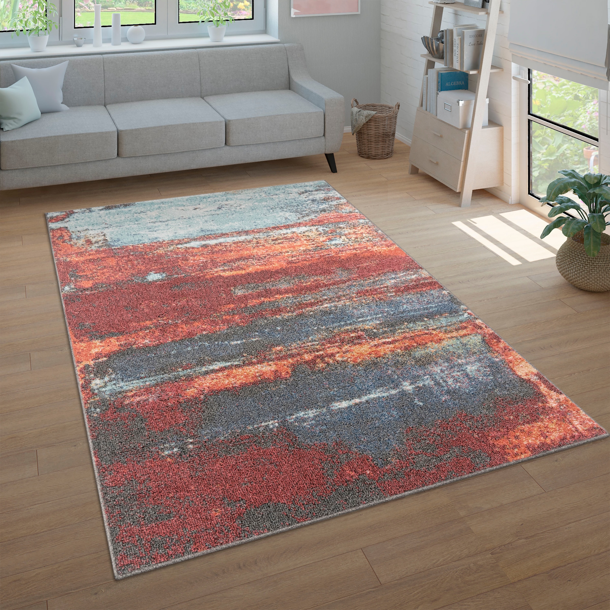 Paco Home Teppich abstraktes rechteckig, »Ryan Kurzflor, Wohnzimmer, 933«, Schlafzimmer Design, modernes BAUR 