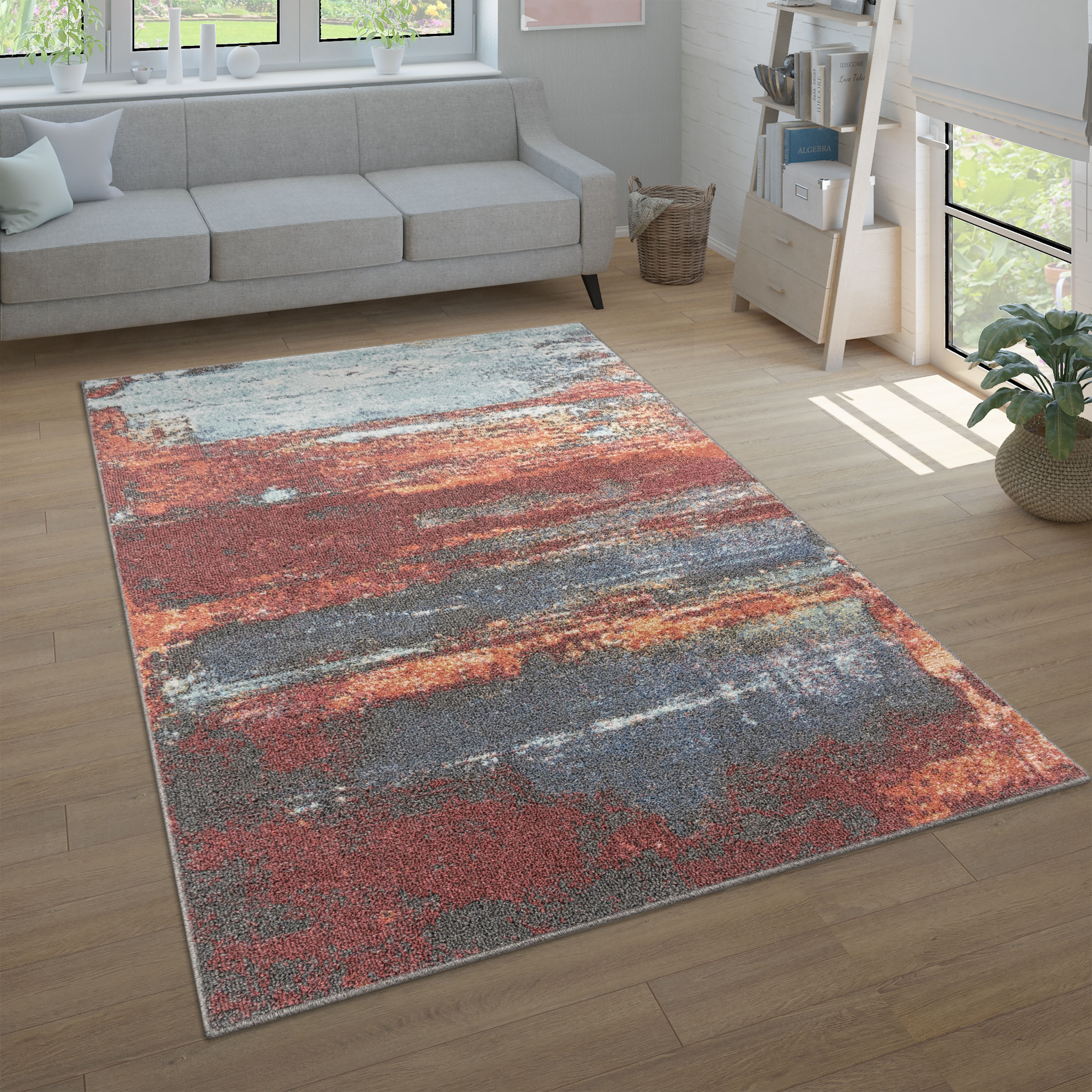 Paco Home Teppich "Ryan 933" rechteckig 12 mm Höhe Kurzflor, modernes abstraktes Design, Wohnzimmer, Schlafzimmer