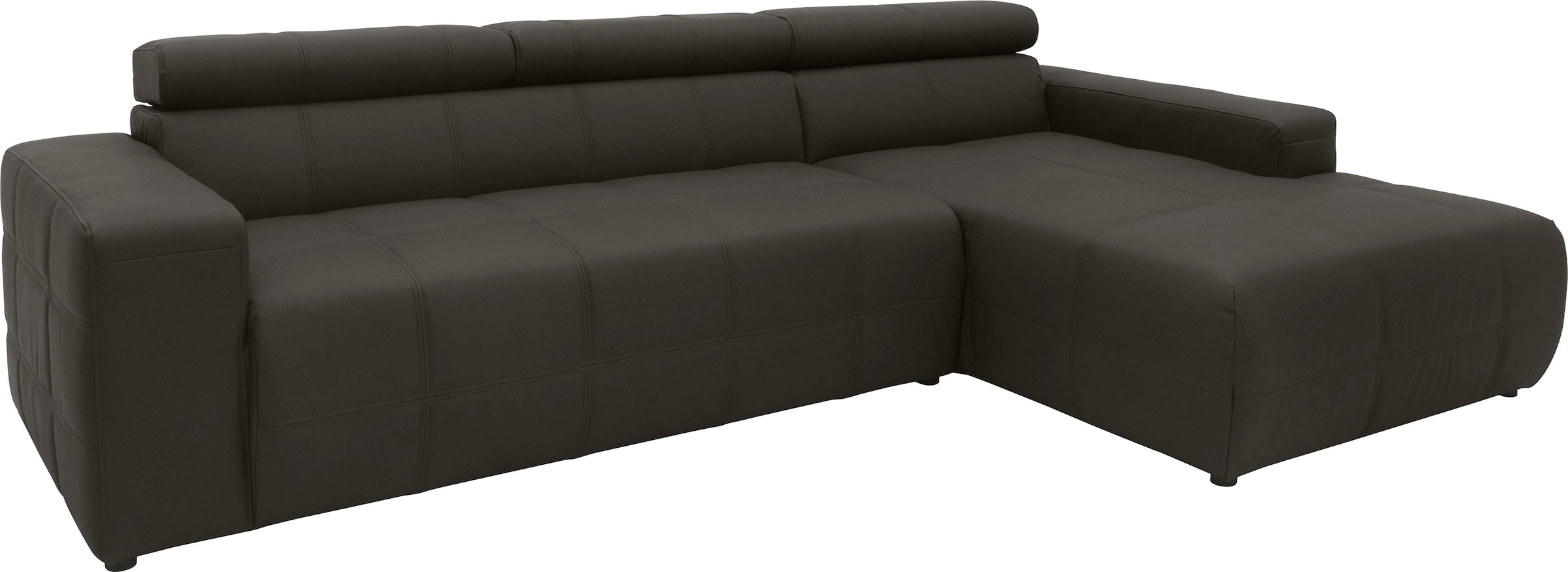 DOMO collection Ecksofa »Brandon B/T/H: 289/177/80 cm, whlw. mit Sitztiefenverstellung, L-Form«, mit Kopfteilverstellung, wahlweise Sitztiefenverstellung, L-Form