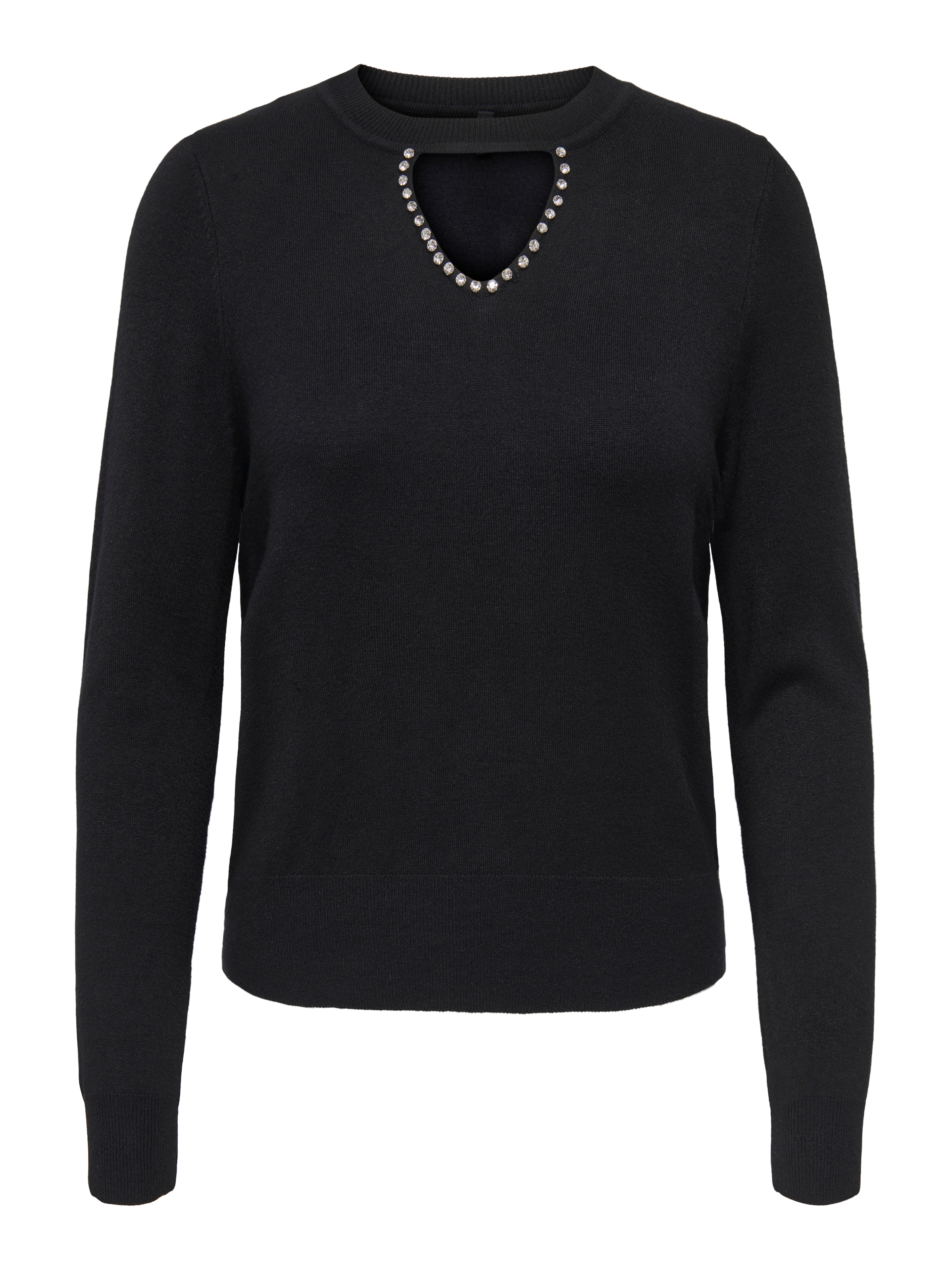 ONLY Rundhalspullover »ONLVENICE LIFE LS PEEKABOO BLING CC KNT«