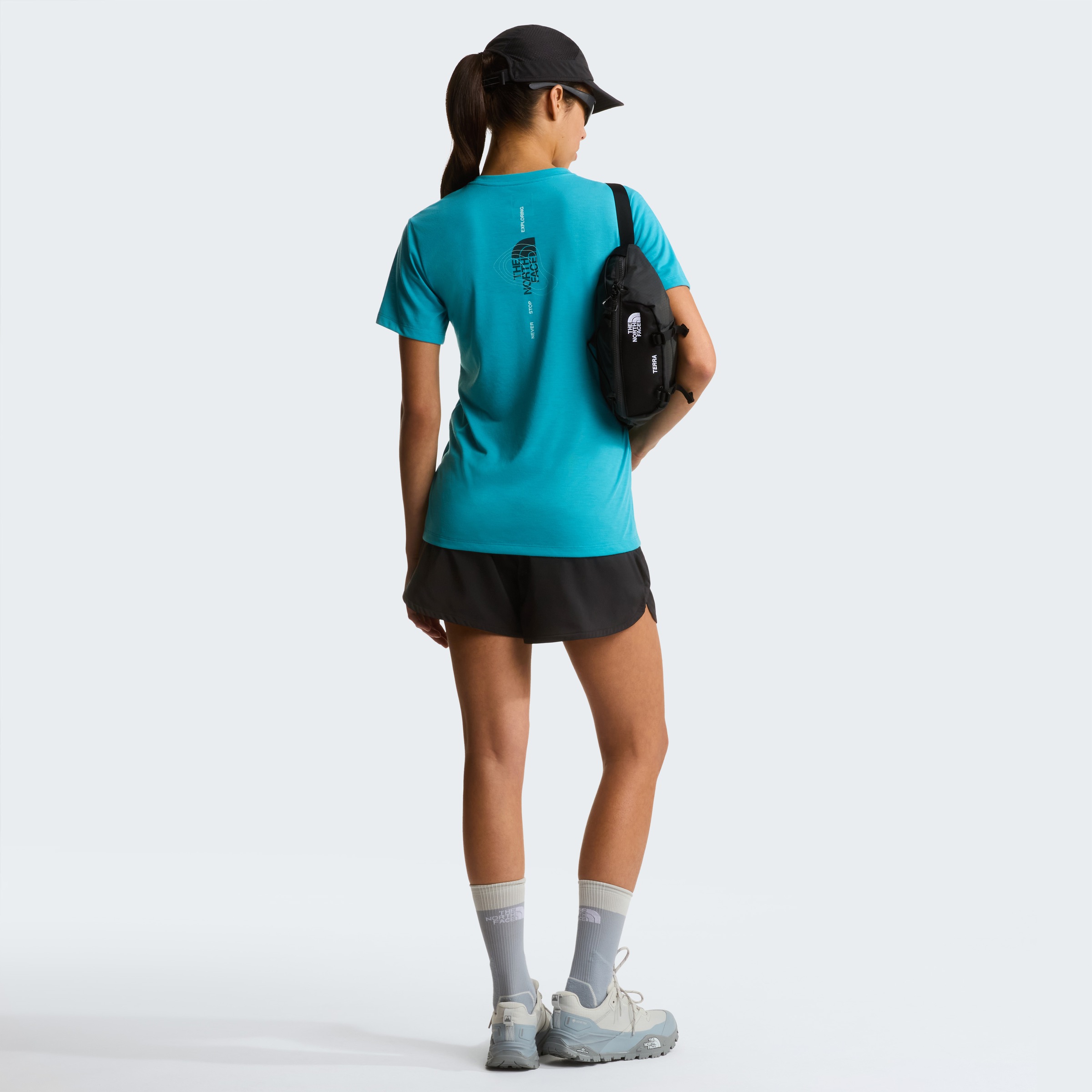 The North Face T-Shirt »W BITMAP LOGO SHORT SLEEVES TEE-GRAPHIC« sportlicher Stil, Kurzarm, für Sportmode und Outdoormode