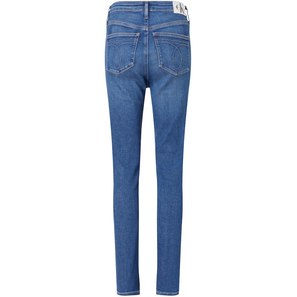 Calvin Klein Jeans Skinny-fit-Jeans »HIGH RISE SKINNY«, mit Calvin Klein Leder-Brandlabel hinten am Bund