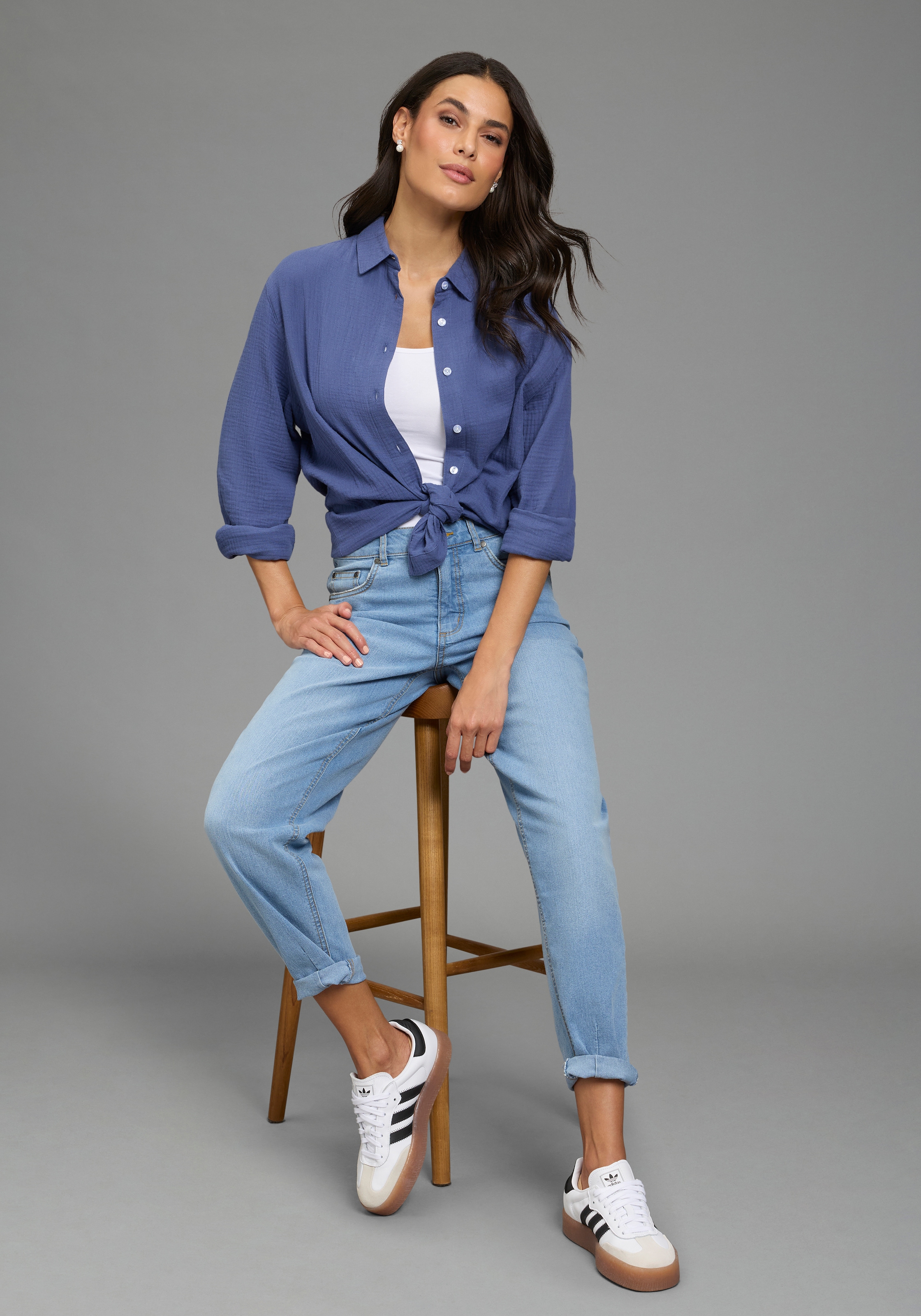 Laura Scott Longbluse in Musselin-Qualität