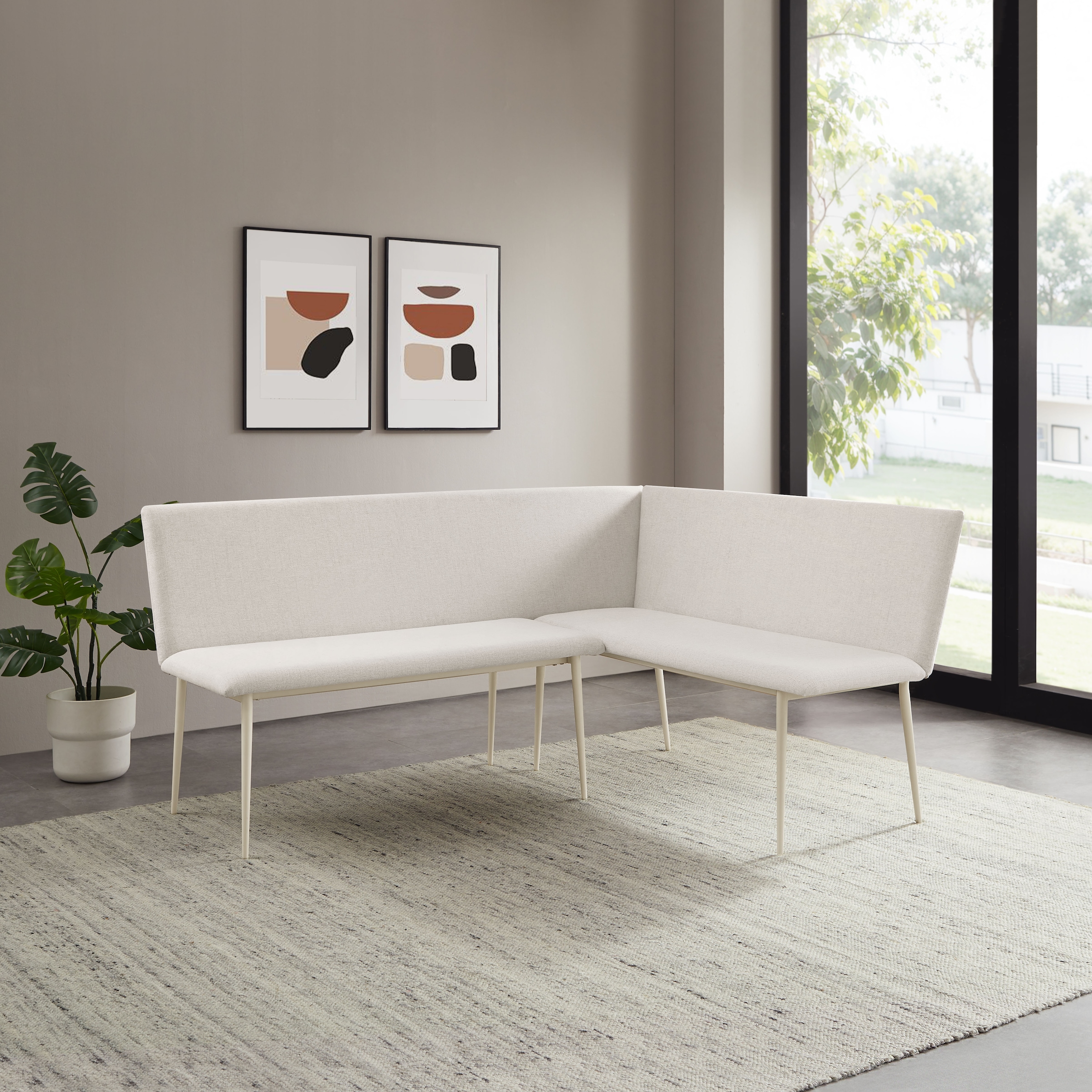 OTTO home Eckbank »Cassy« pflegeleichter Strukturstoff, Metallgestell, FSC-zertifiziertes Holz